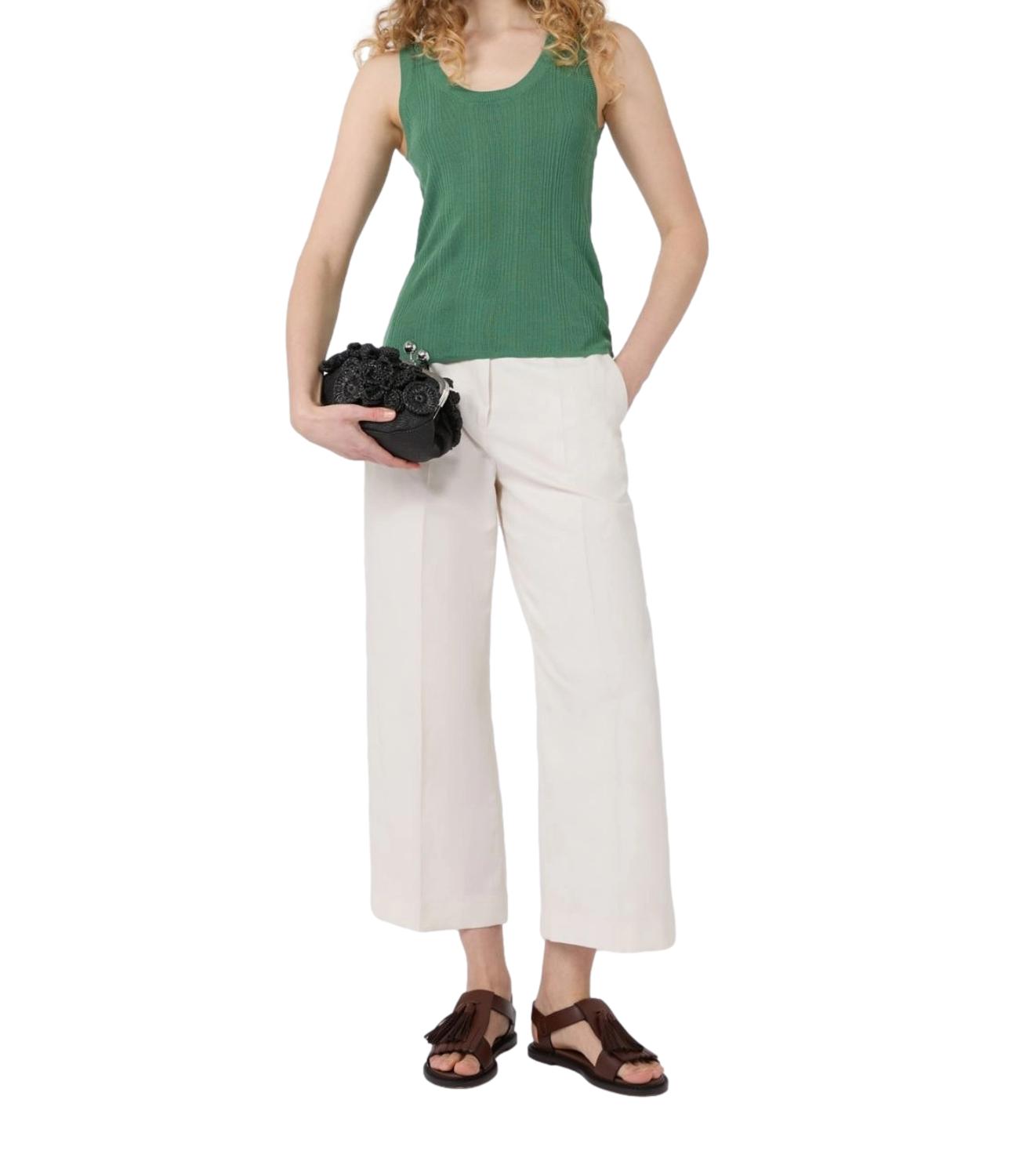Ecru Wkdzircone Cotton Casual Trousers