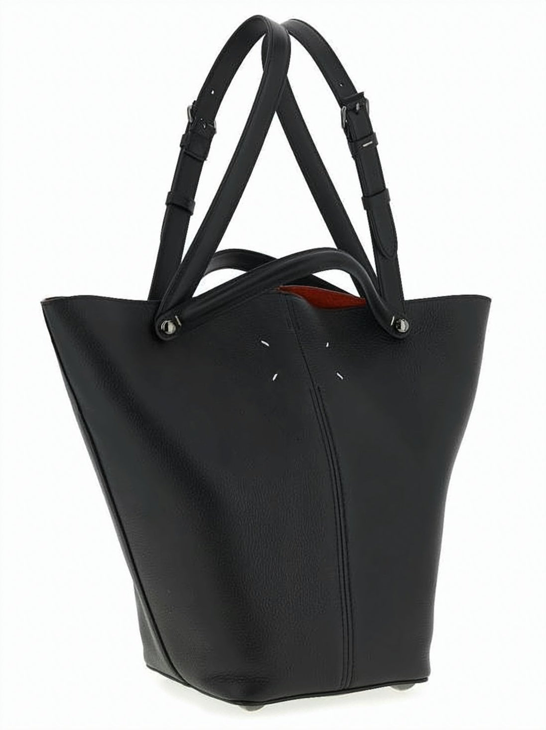 Structured Black Calf Leather Tote Bag