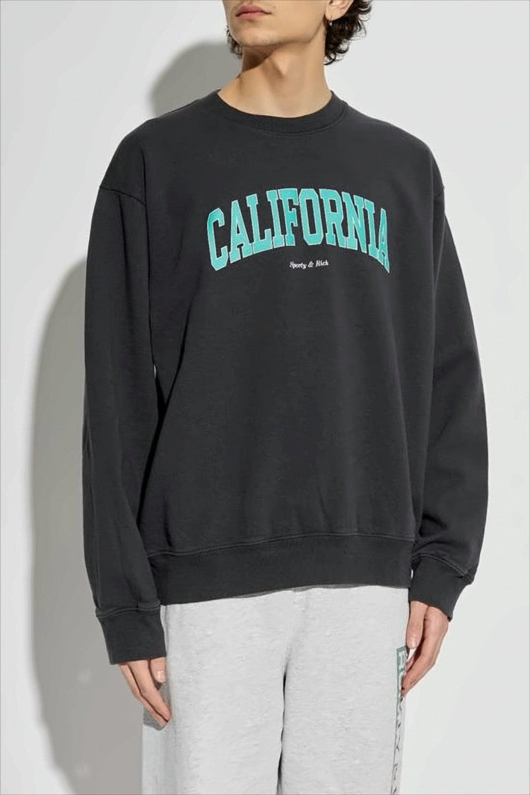 Relaxed Fit Black Long-Sleeve Sweatshirt