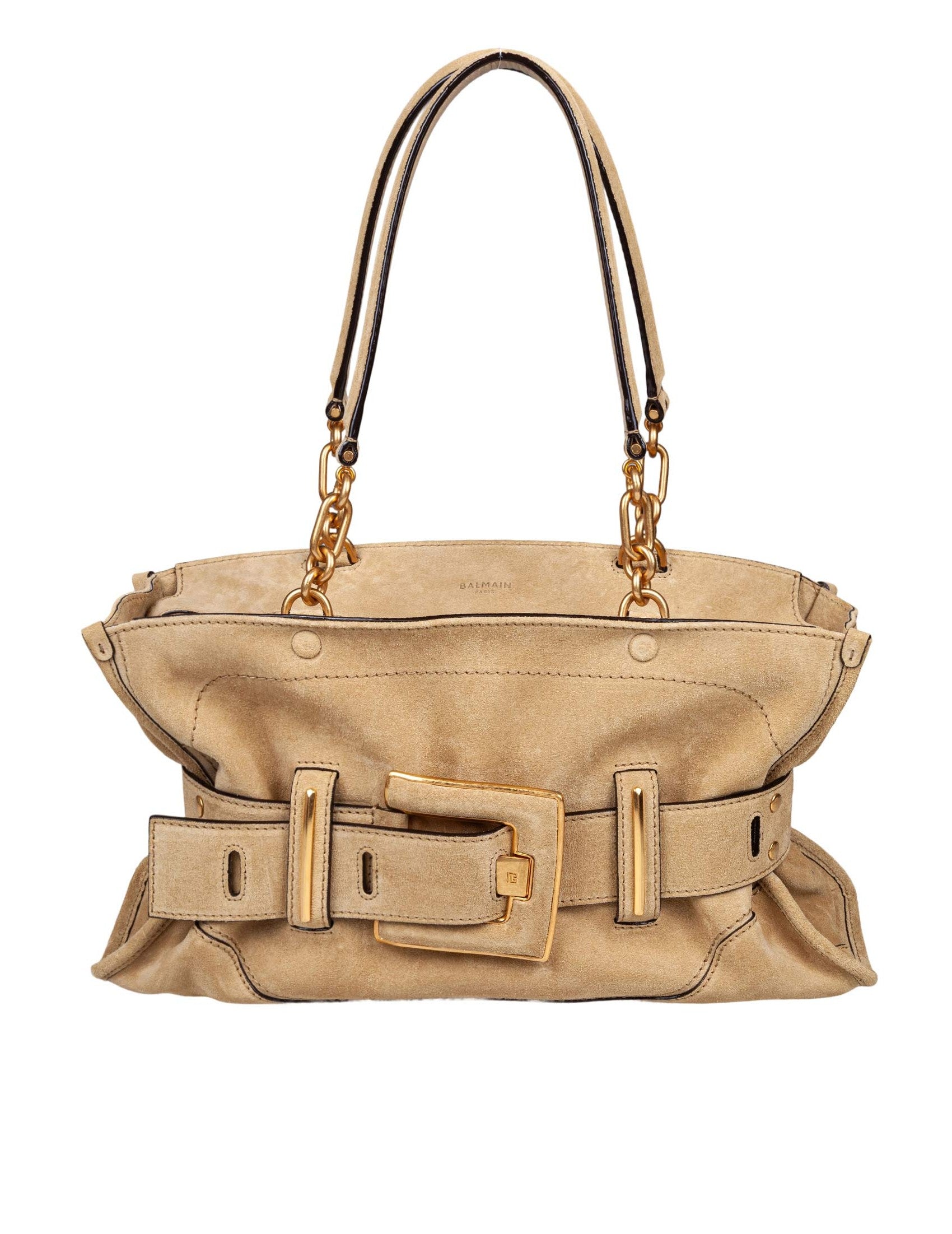 Anthem Beige Suede Shoulder Bag