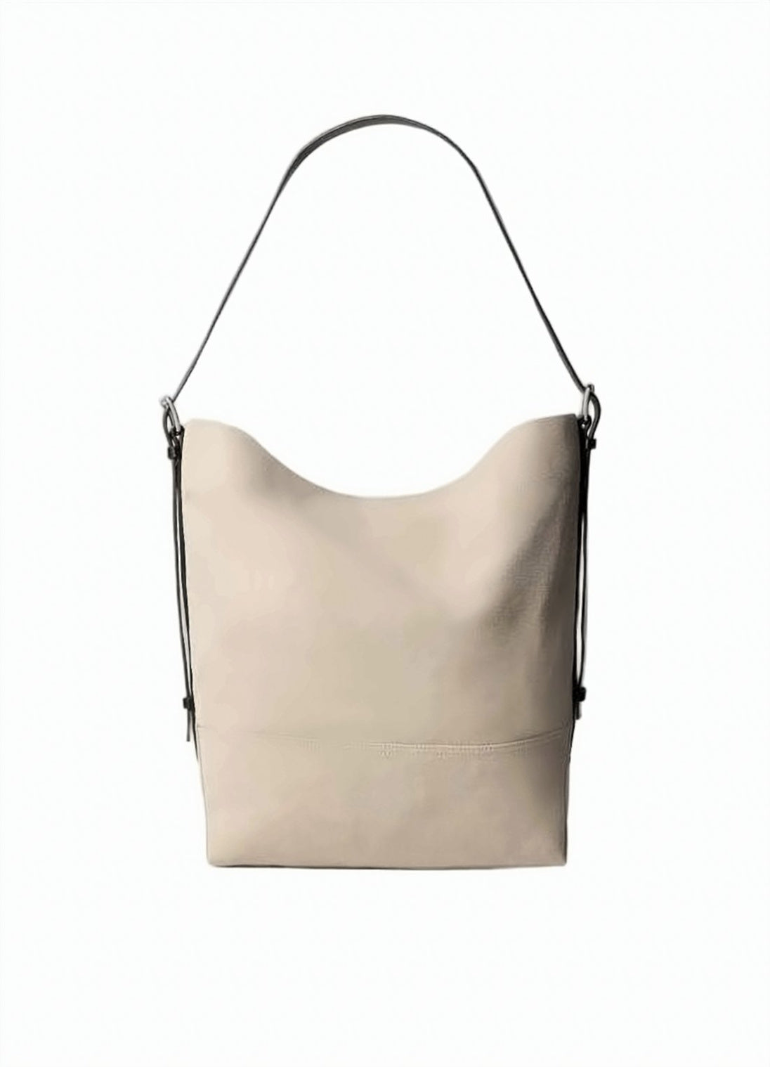 Neutrals Slouchy Cotton Leather Tote Bag
