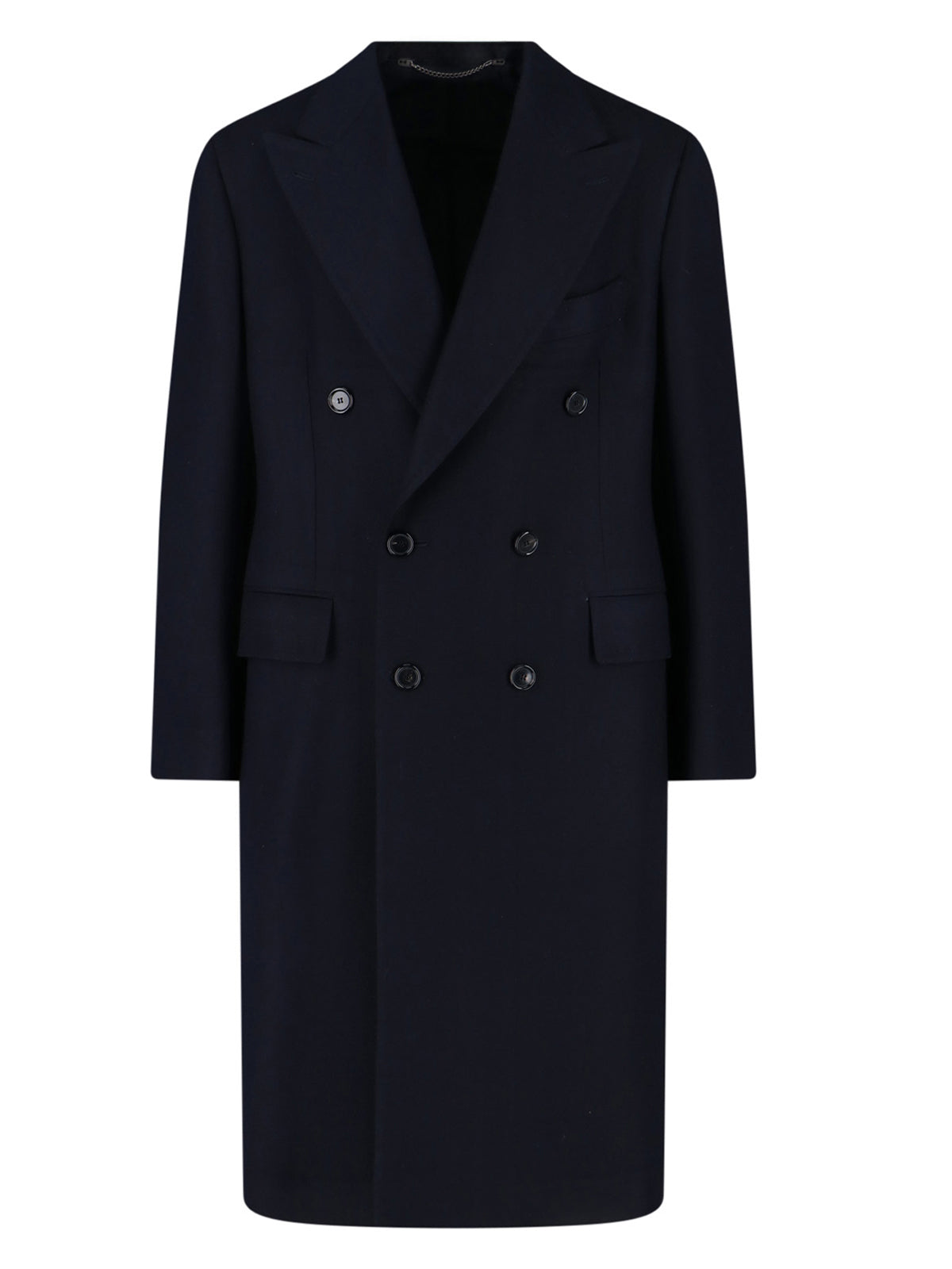 Double-Breasted Black Wool