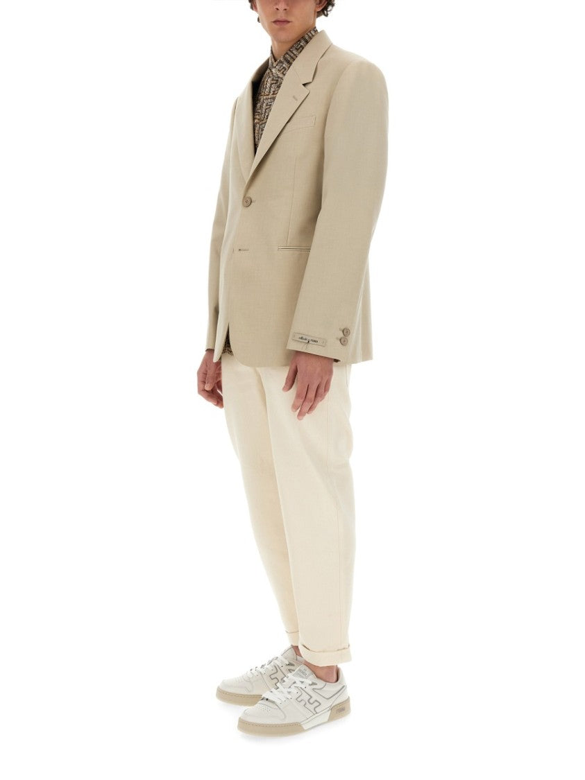Tailored Wool Jacket With Notched Lapel
