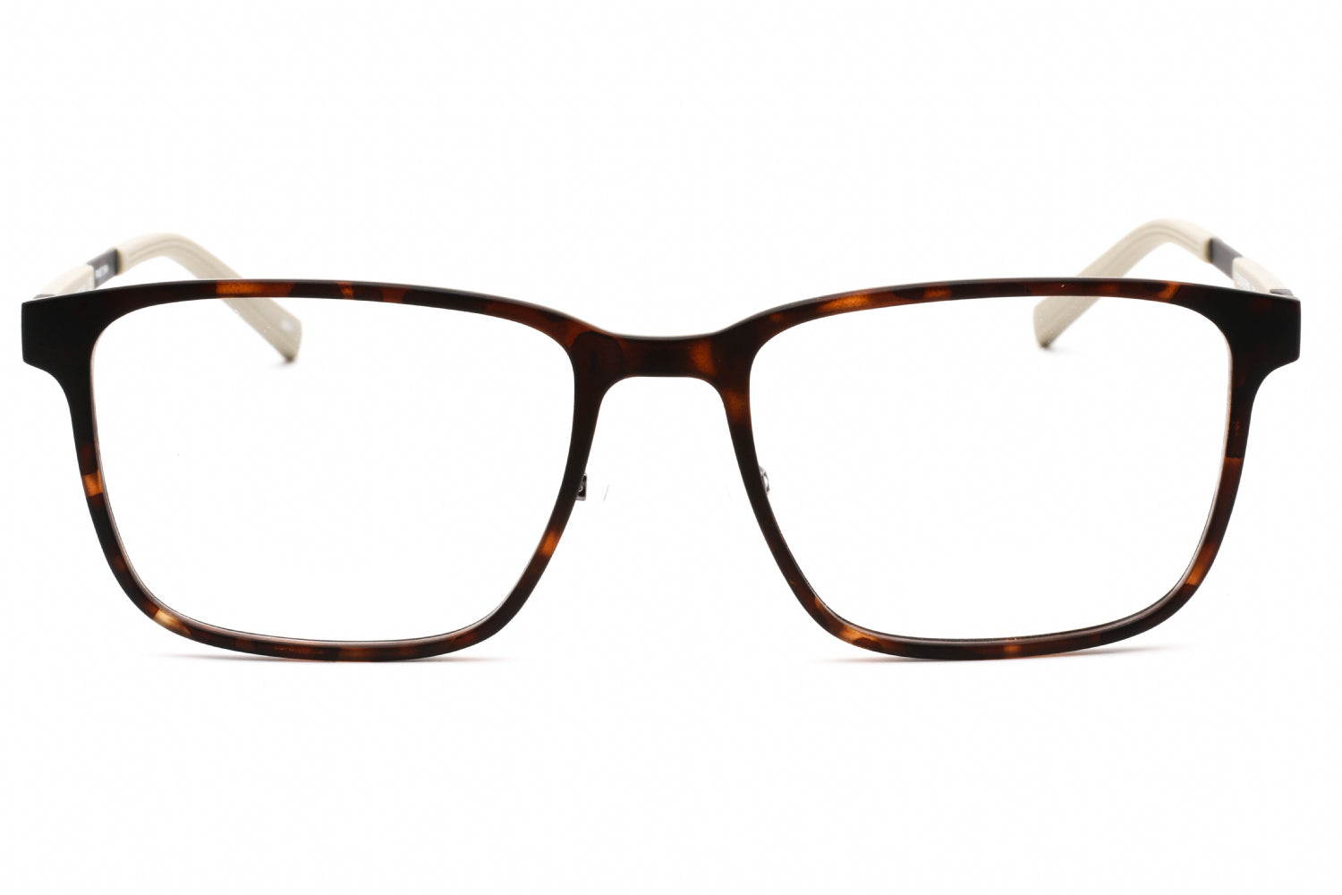 11Jz4Bt0A Rectangular Brown Eyeglasses With Rubber-Coated Temples