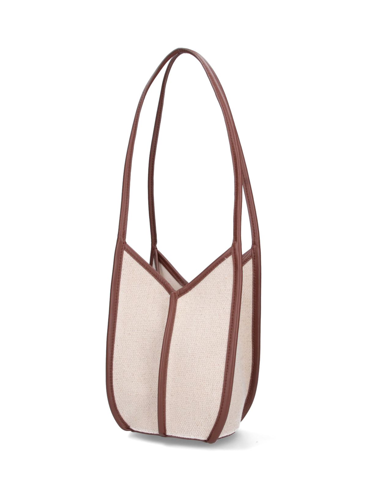 Off-White Structured Fabric Leather Trim Bag