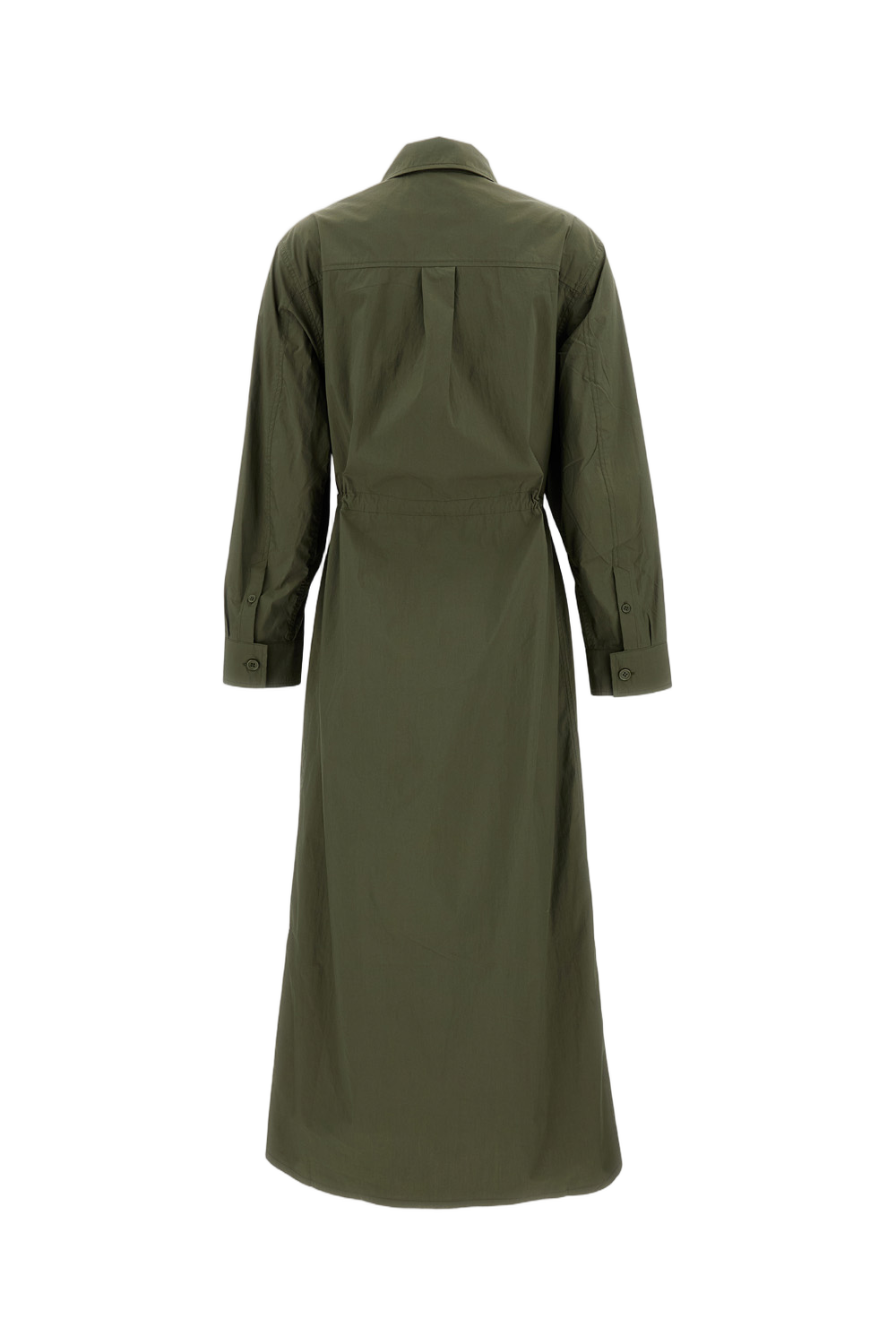 Utility-Inspired Long Shirt Dress with Adjustable Waist