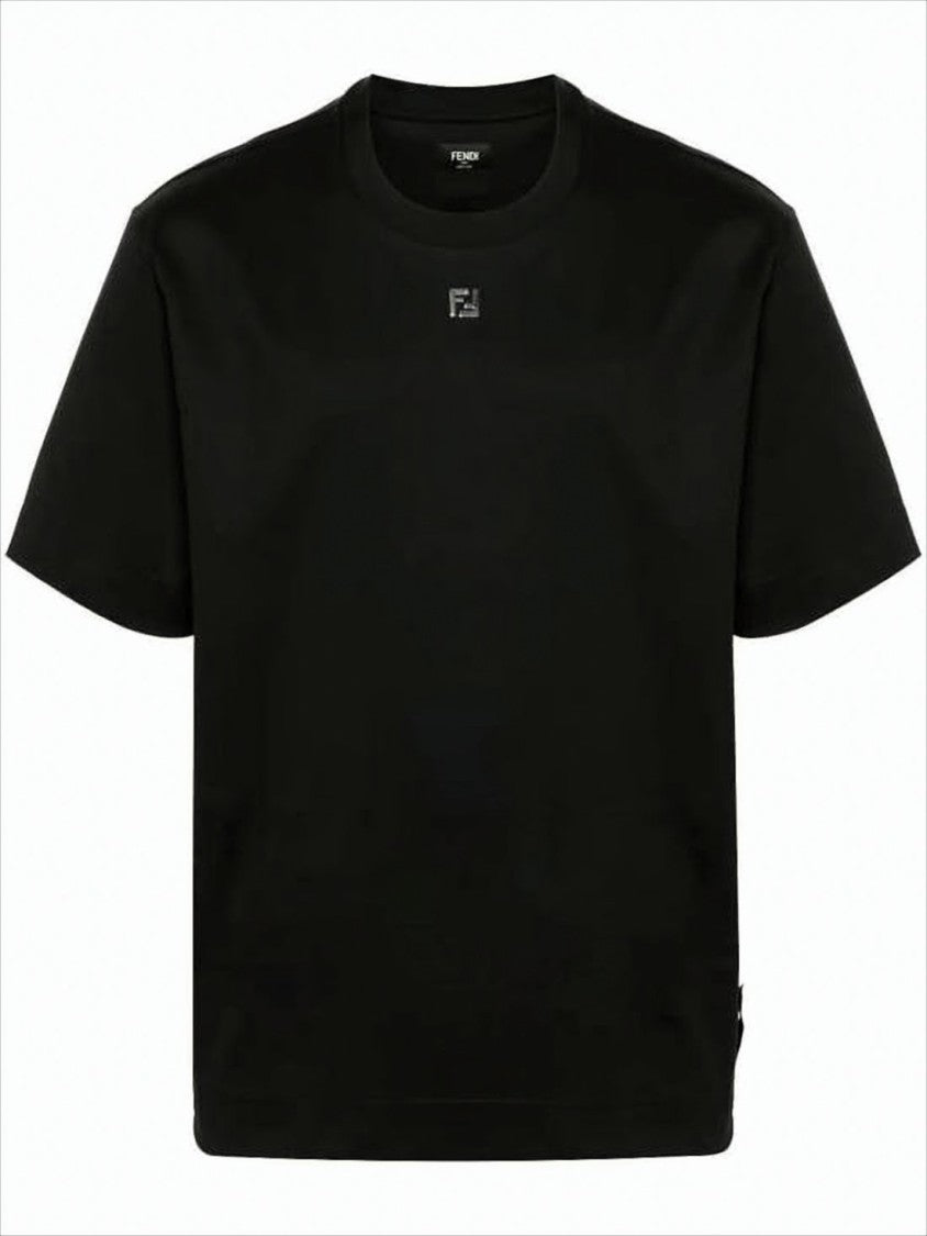Relaxed Fit Black Cotton T-Shirt With Subtle Logo