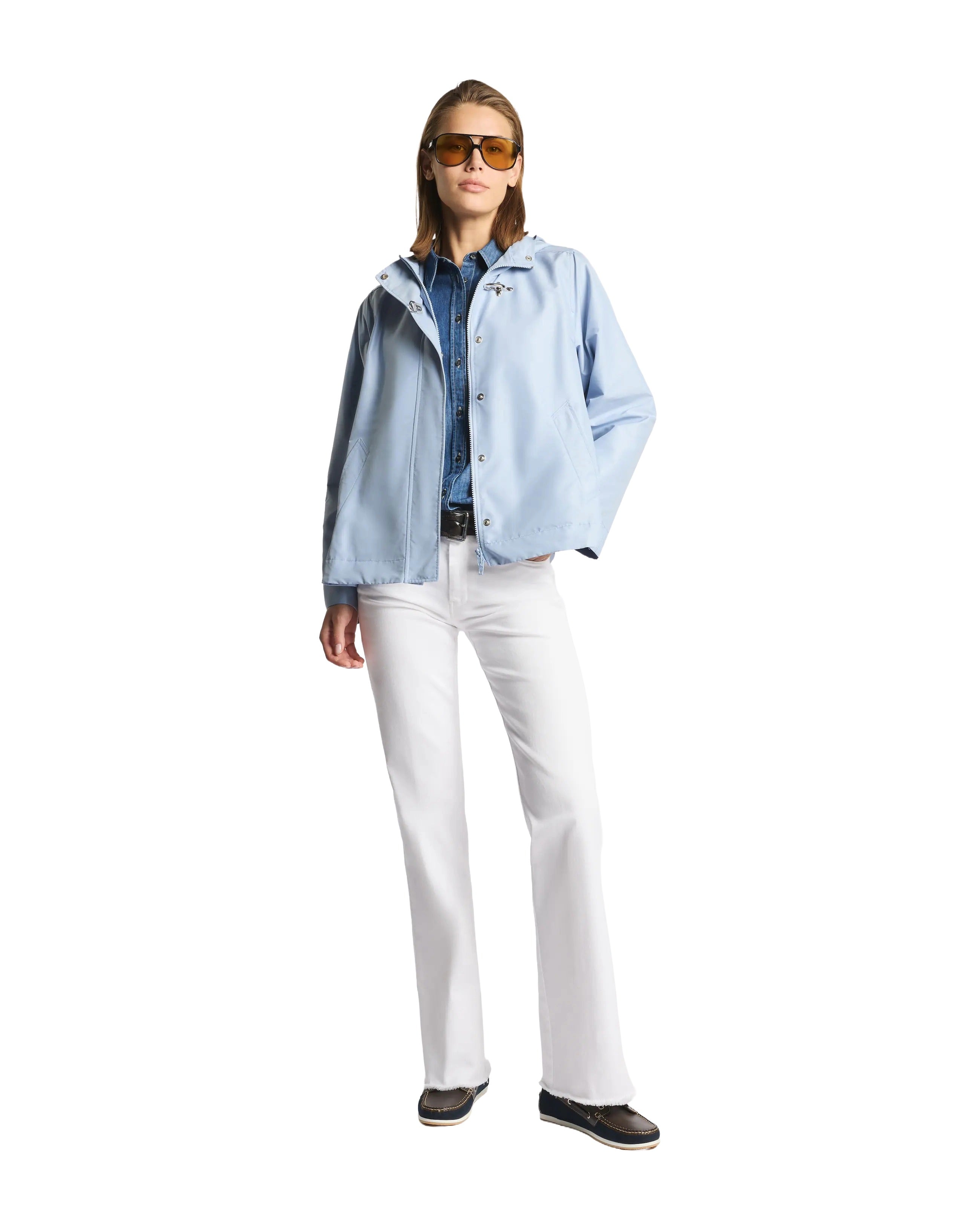 Hooded Short Parka with Concealed Closure