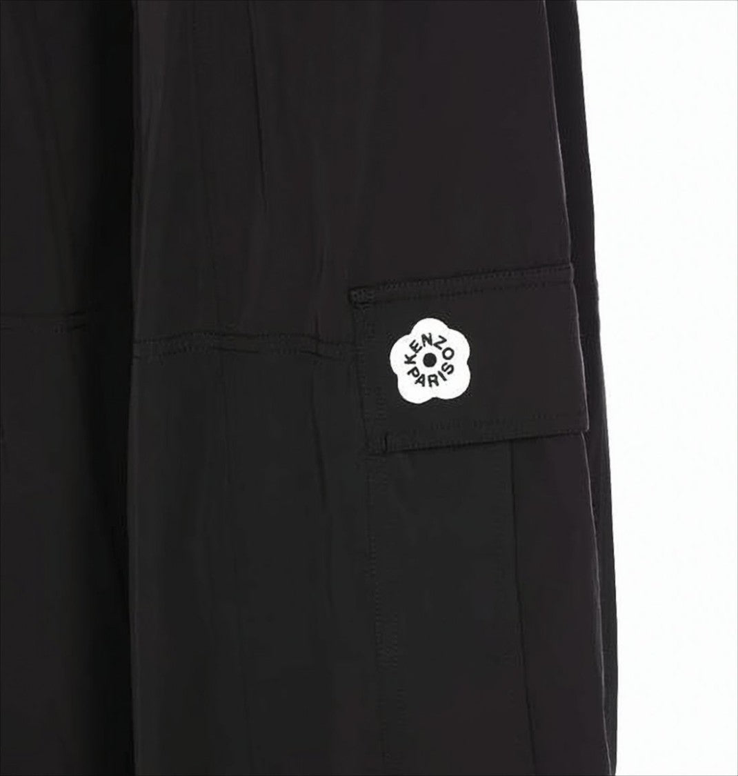 Wide-Leg Floral Pattern Pants With Drawstring Waist