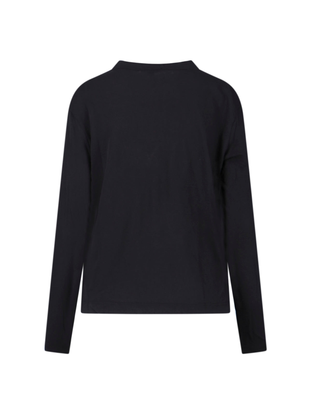 Black Cotton Long-Sleeved T-Shirt