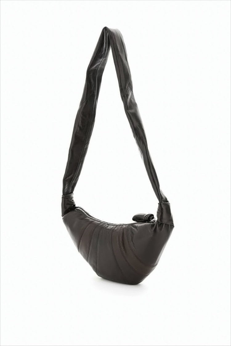 Crescent Shape Nappa Leather Shoulder Bag