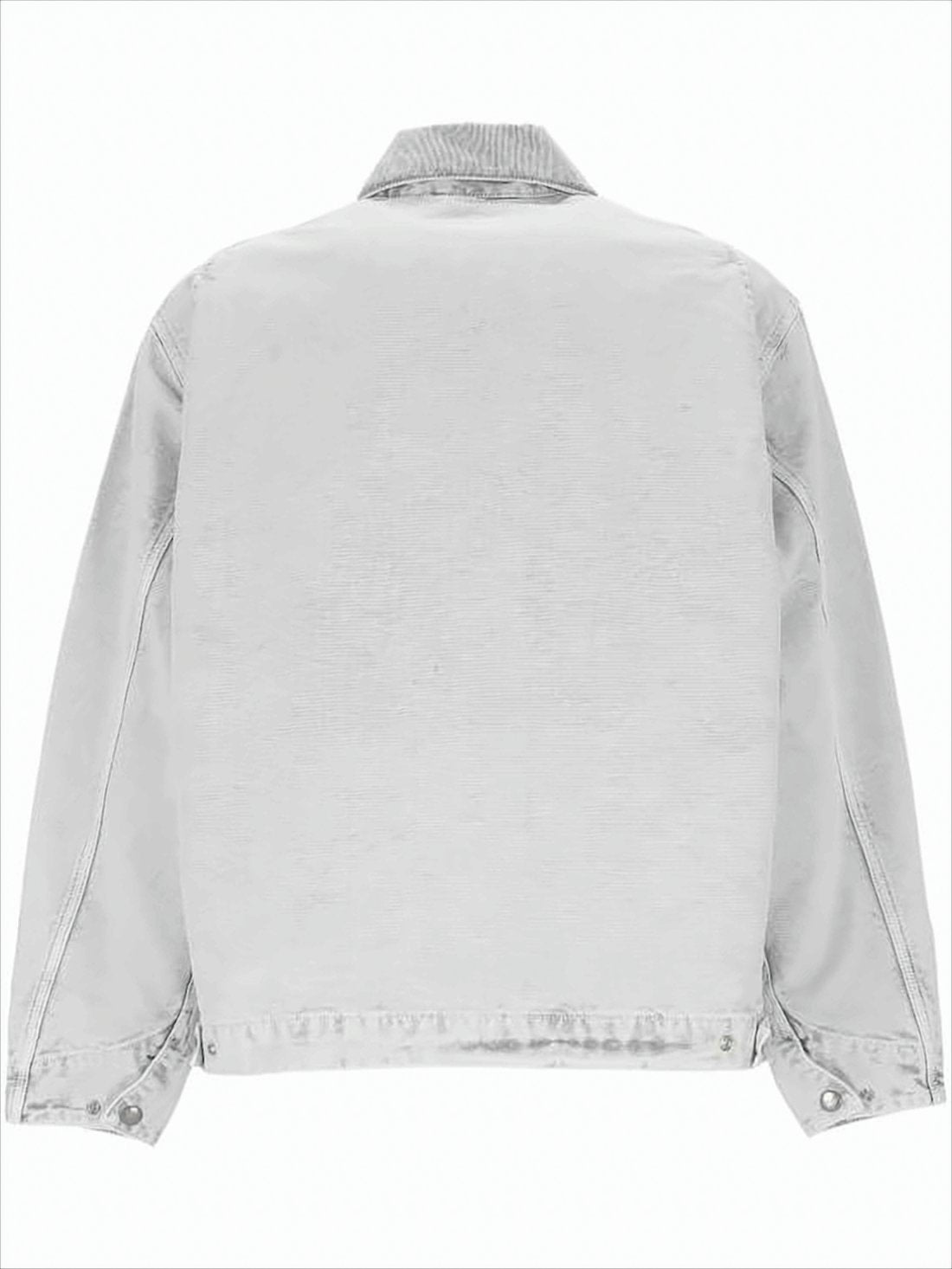 Casual Canvas Jacket with Corduroy Collar