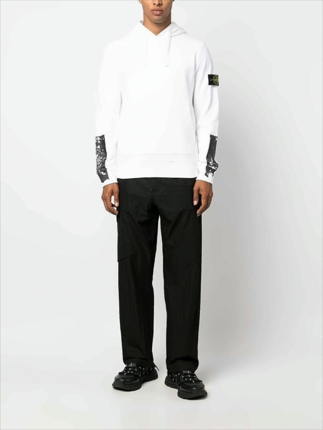 White Hoodie with Paint-Splatter Details