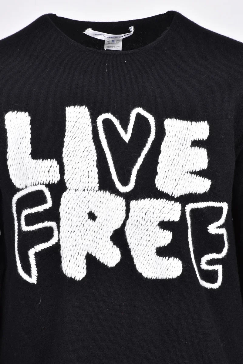 Men's Crew Neck Pullover - Black/White