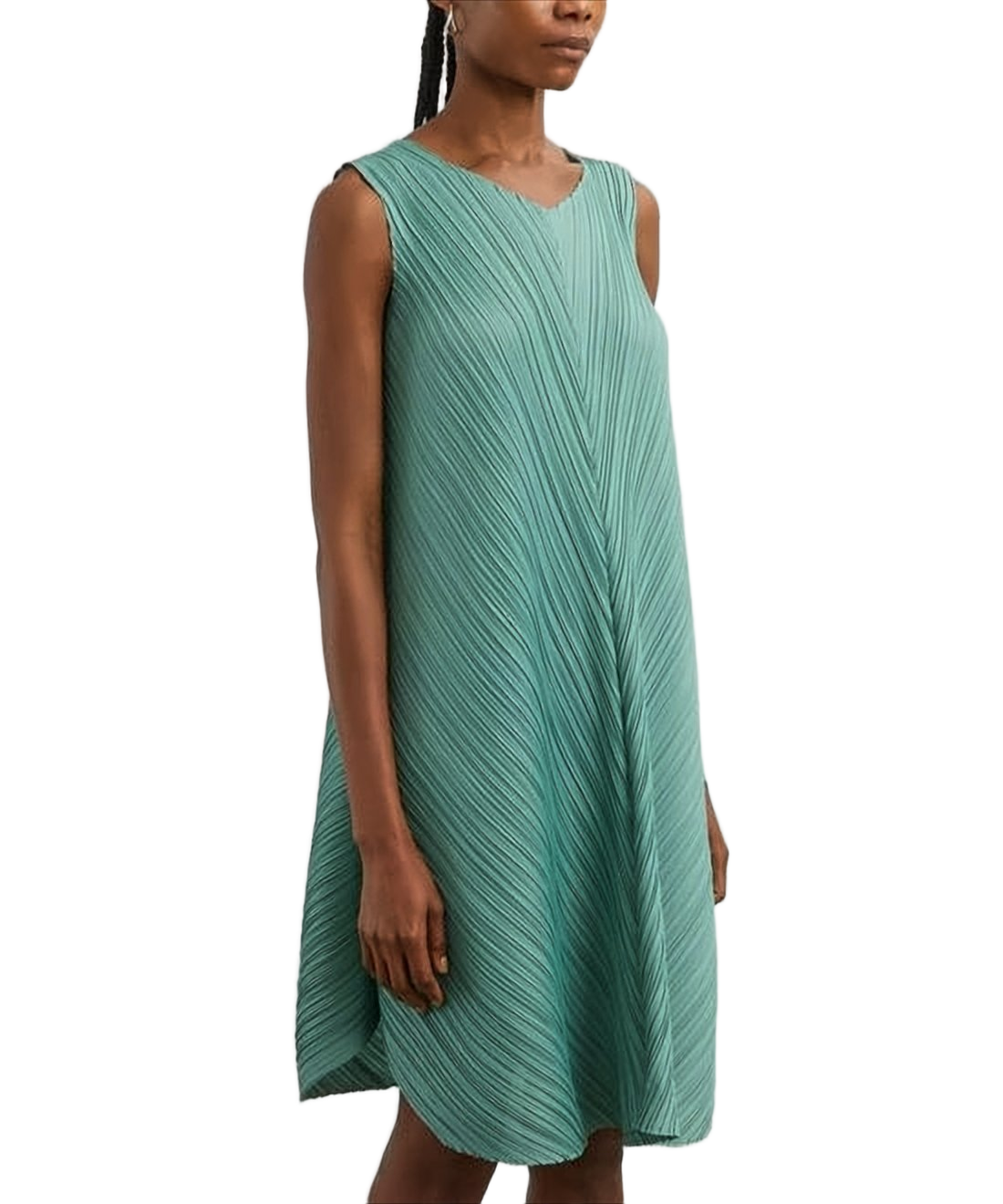 Chevron Pleated Sleeveless Top