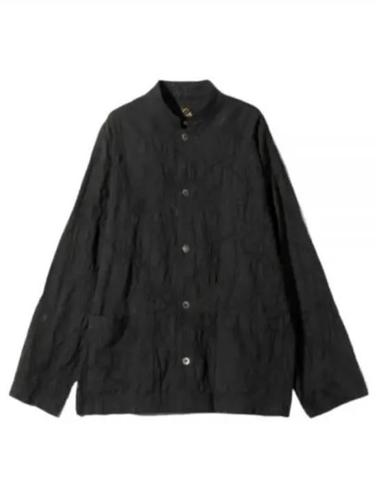Textured Long-Sleeve Shirt With Relaxed Fit And Button-Up Front
