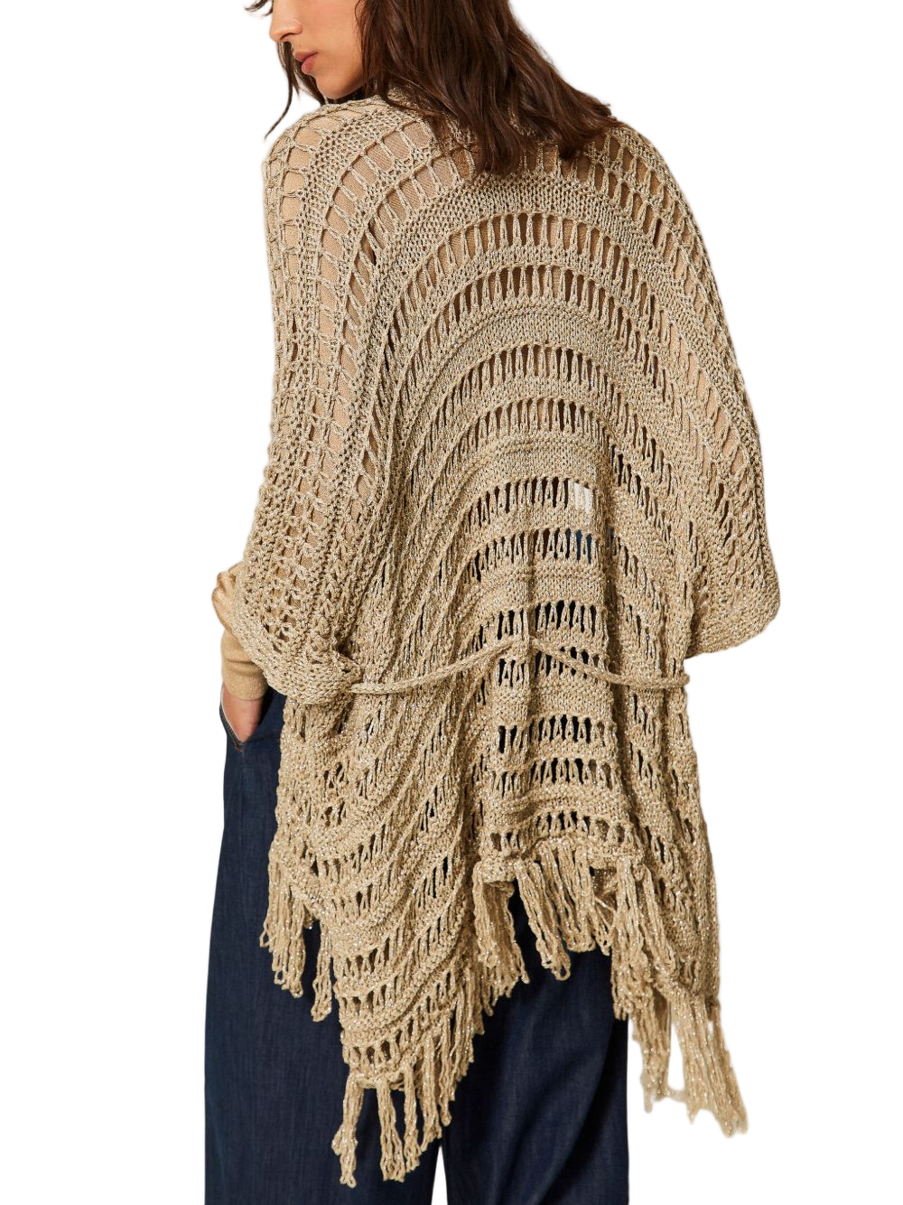 Knitted Open-Front Shawl
