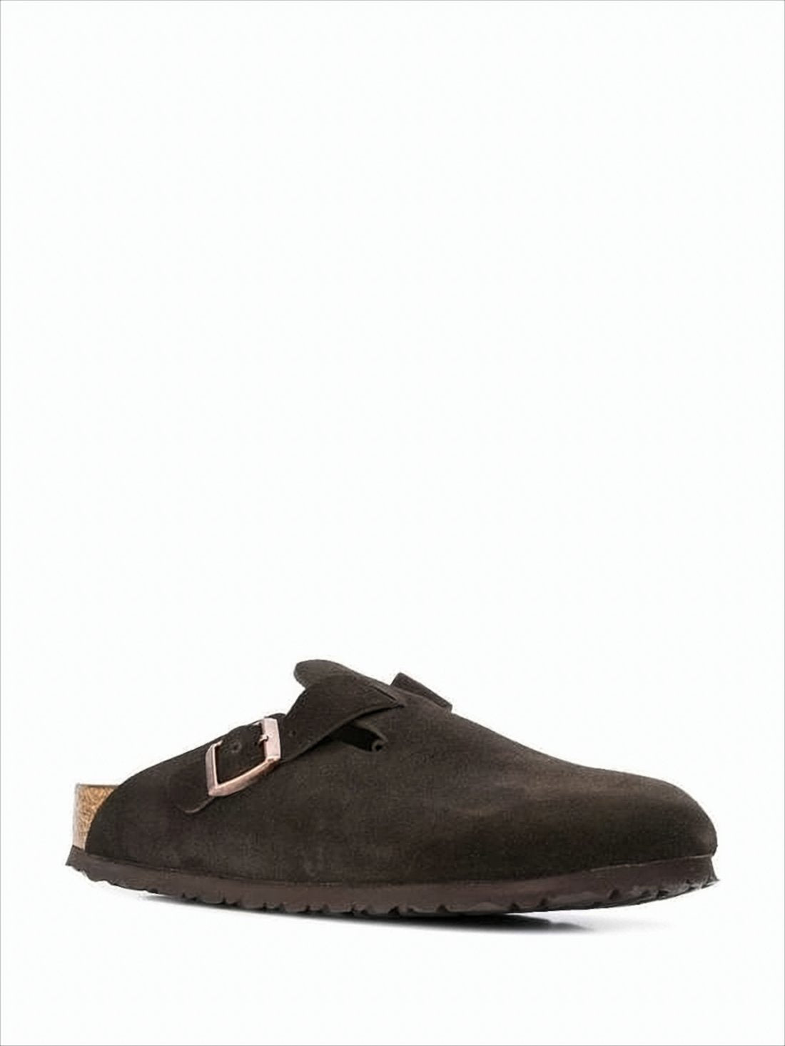Closed-Toe Leather Mule With Adjustable Strap