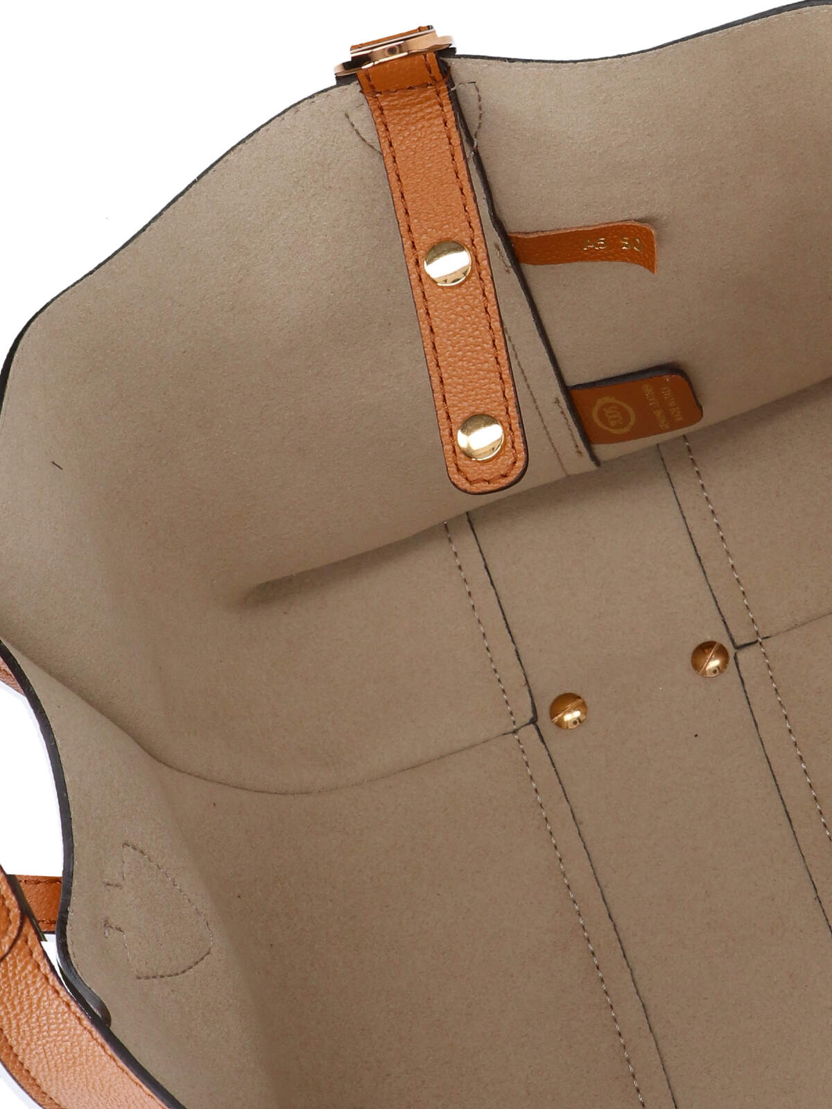 "T-Timeless" Mini Bag, In Brown Hammered Calfskin
