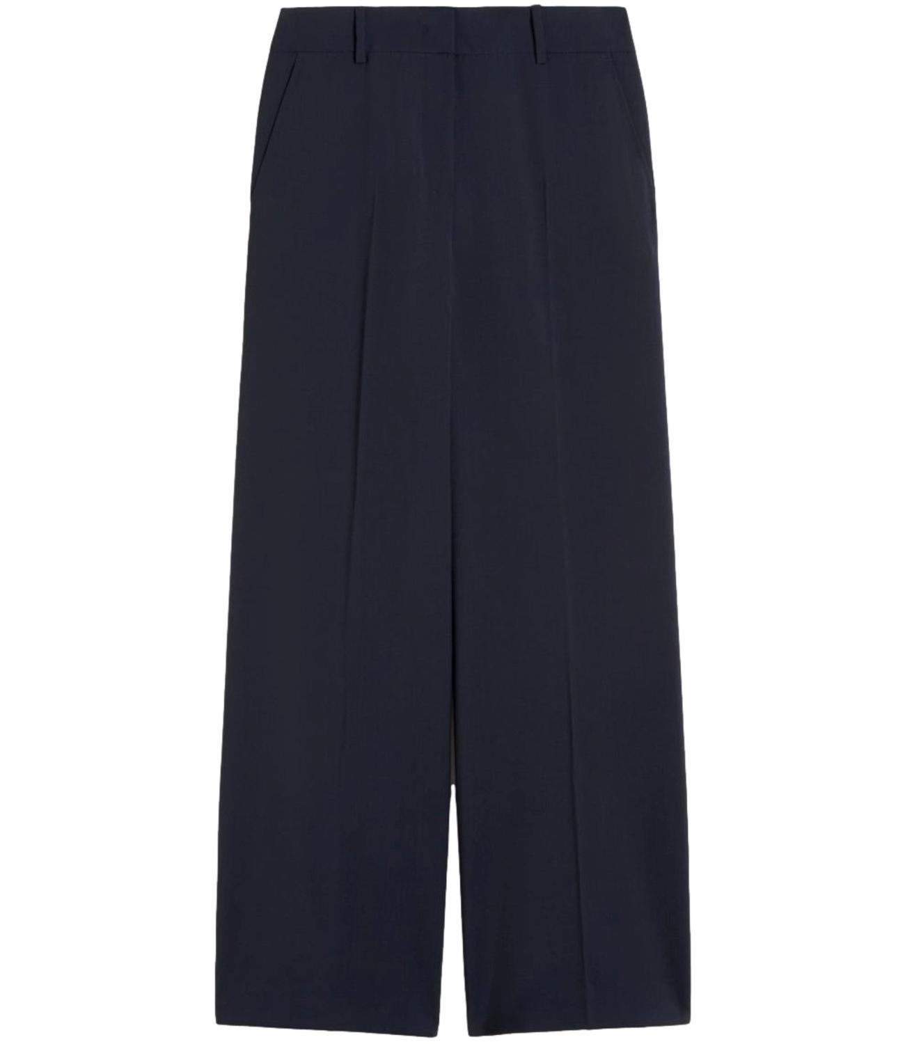 Blue Virgin Wool Tailored Trousers