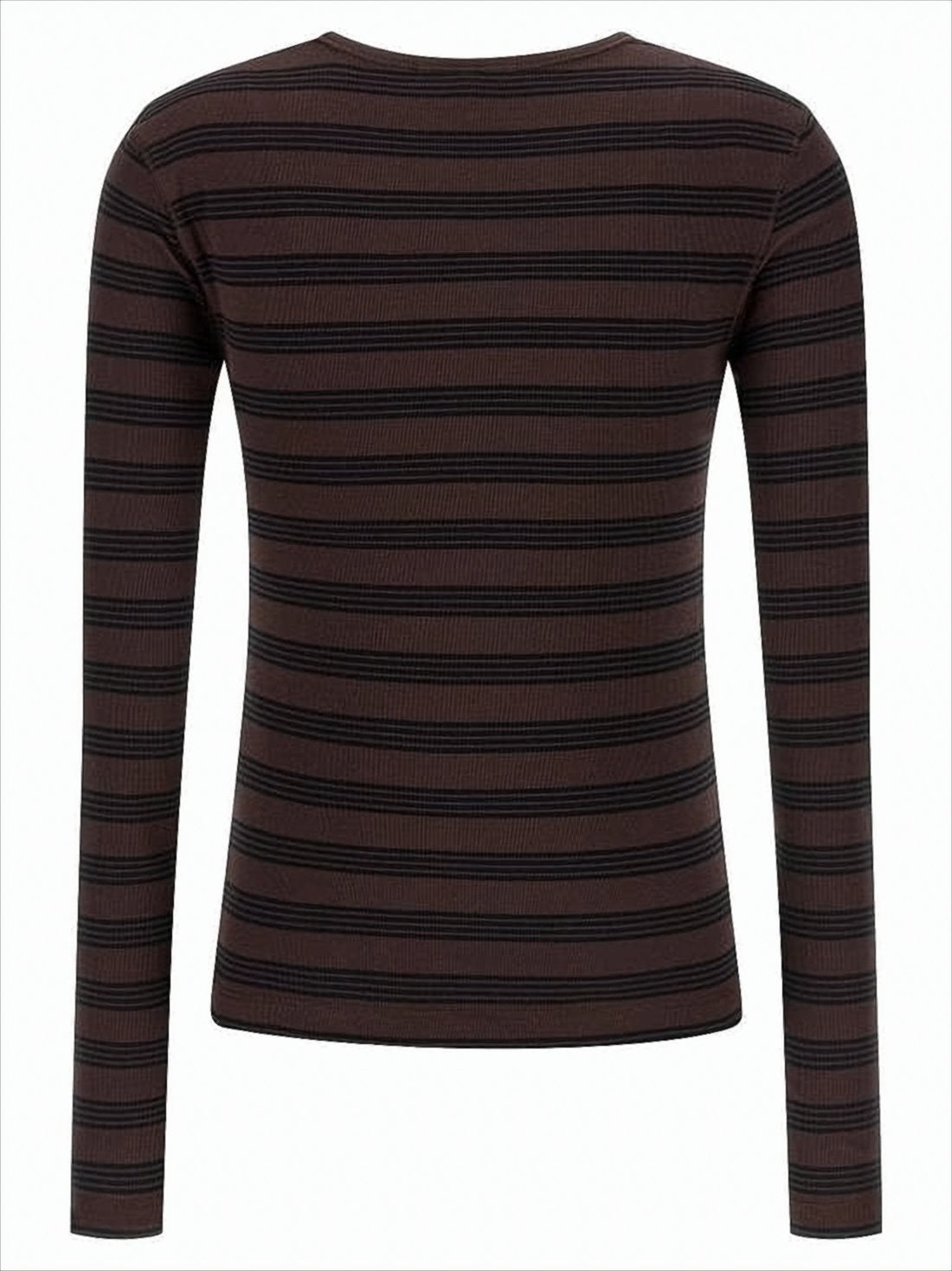 Fitted Long Sleeve Top with Horizontal Stripes