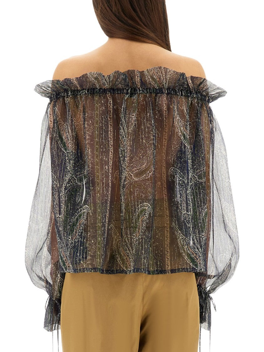 Lurex Silk Creponne Top