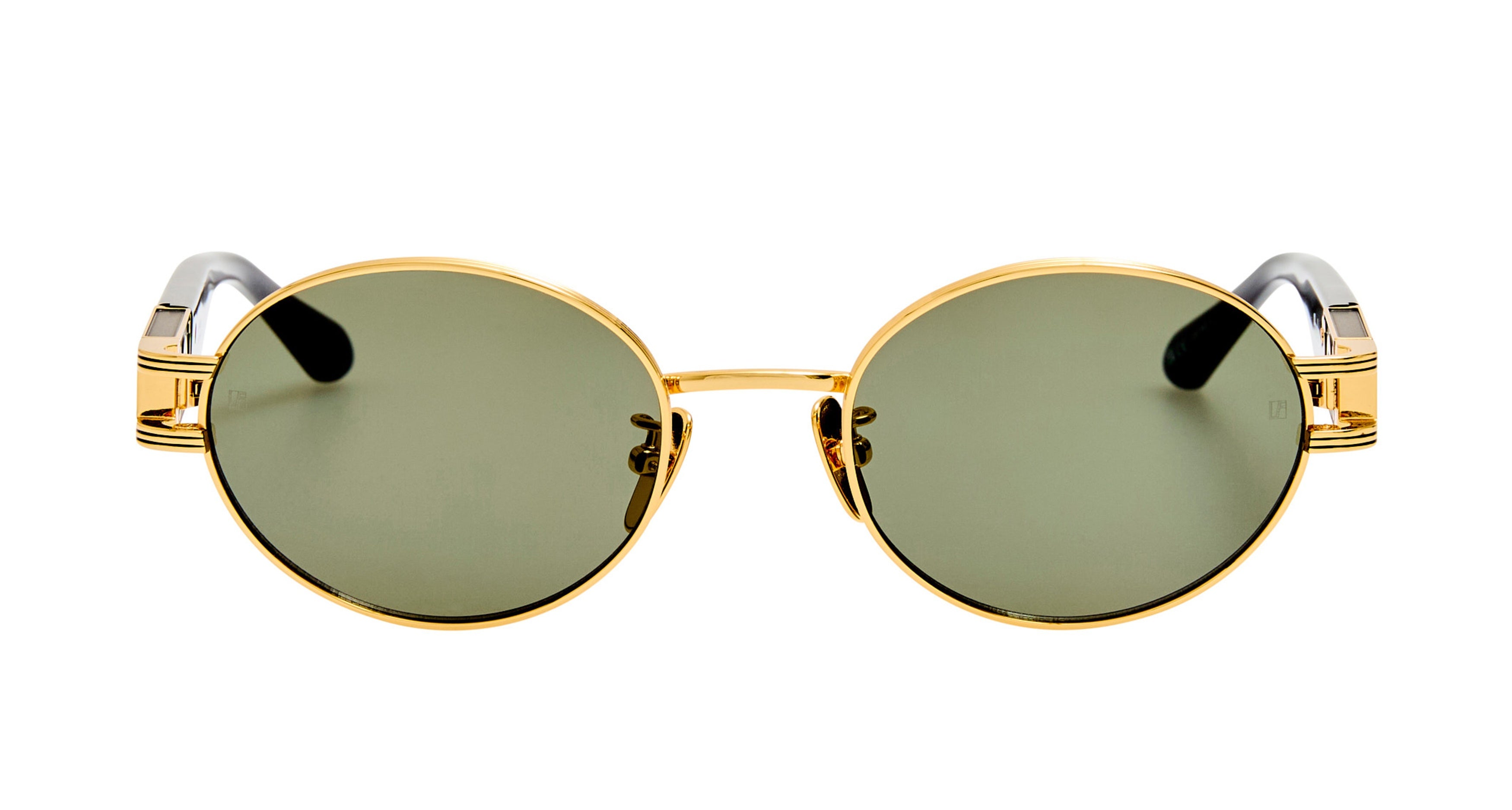 Lfl Round Sunglasses with Gold-tone Metal Frames