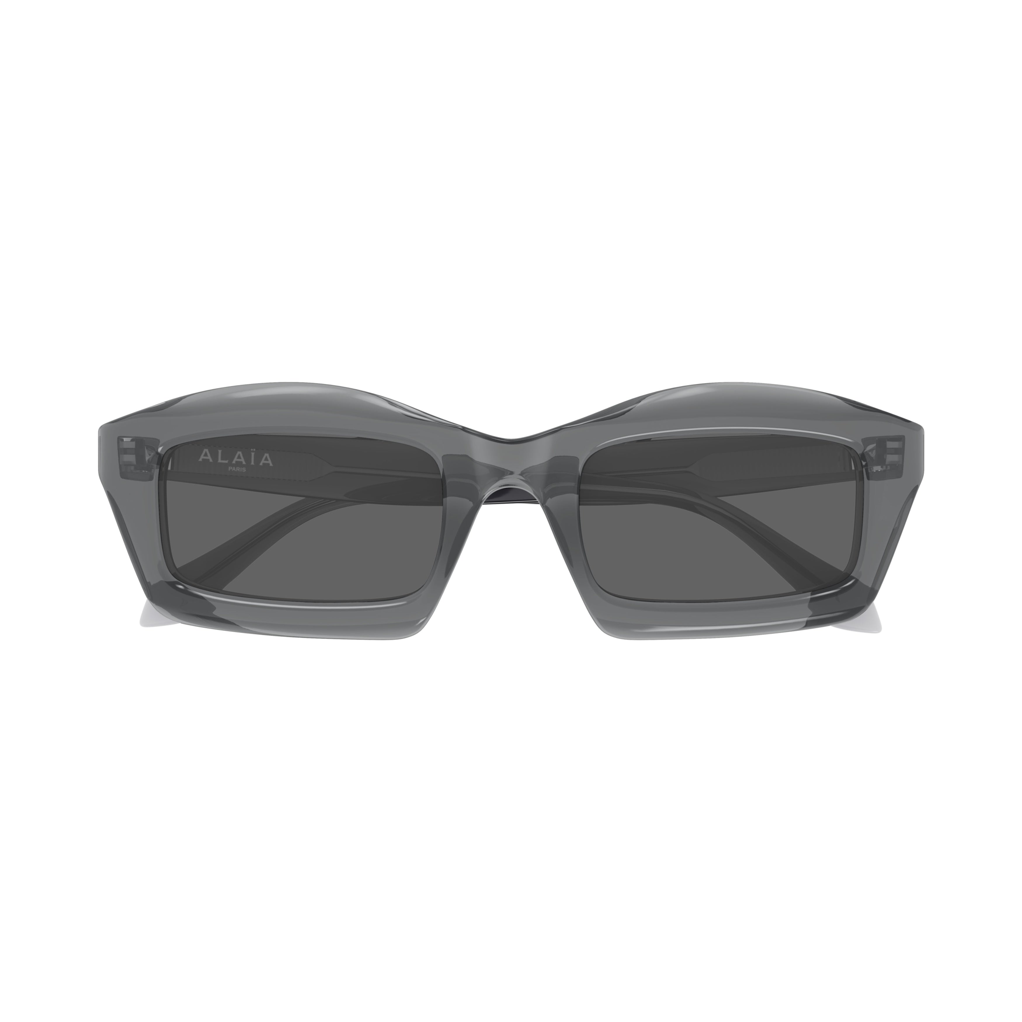 Aa0089s Rectangular Frame Sunglasses in Translucent Smoky Grey