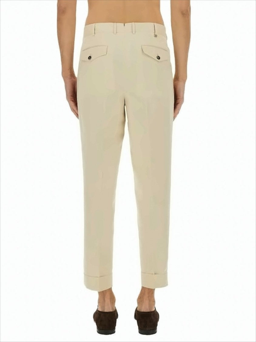 Tailored Fit Straight Pants with Pleated Front