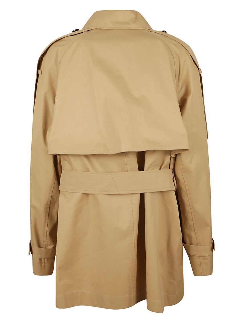 Double-Breasted Trench Coat With Belted Waist