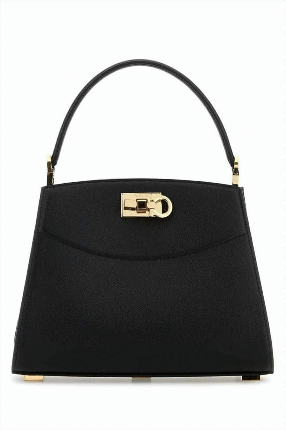 Smooth Calfskin Shoulder Bag with Gold Accents
