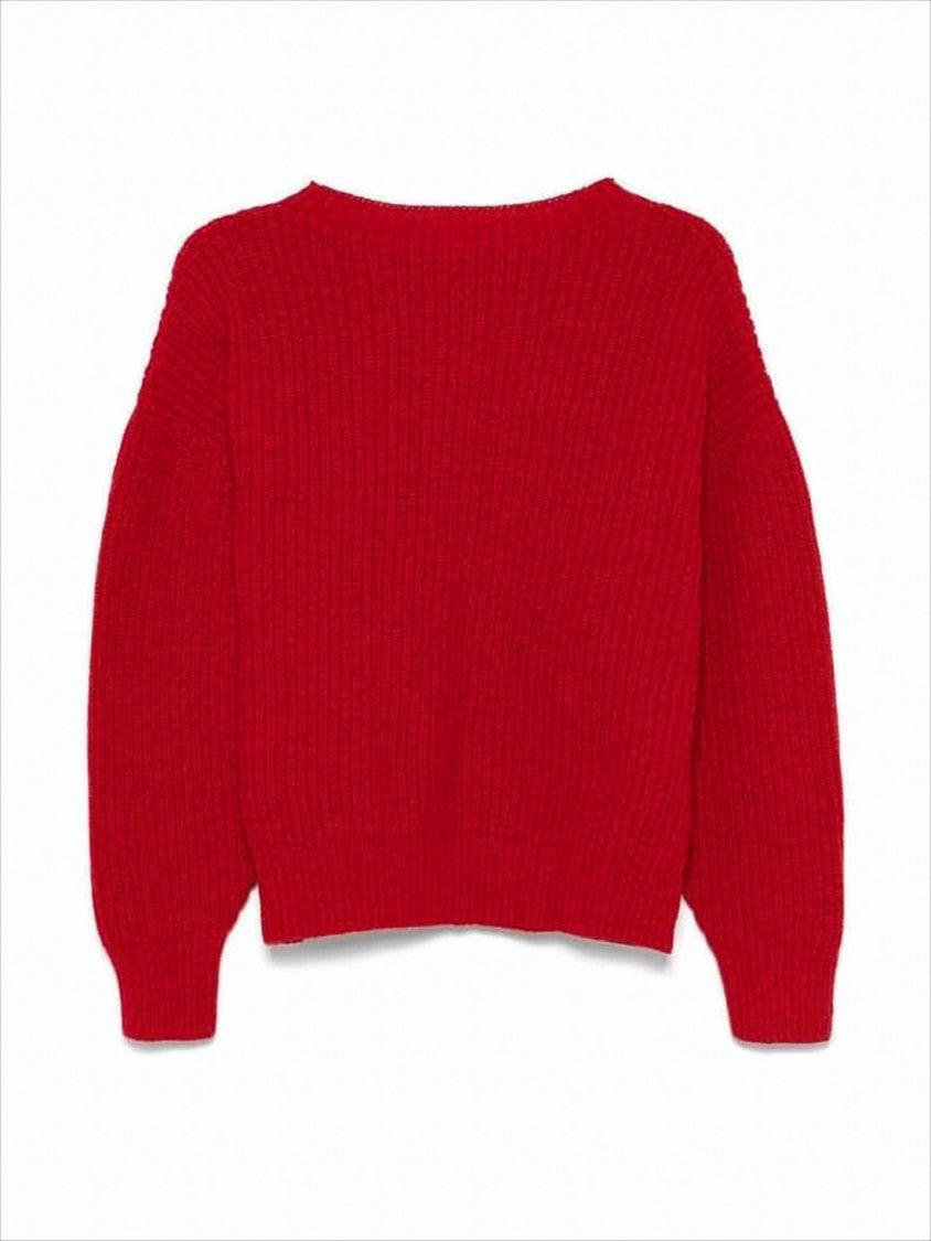 Ribbed Knit Sweater With Chunky Texture