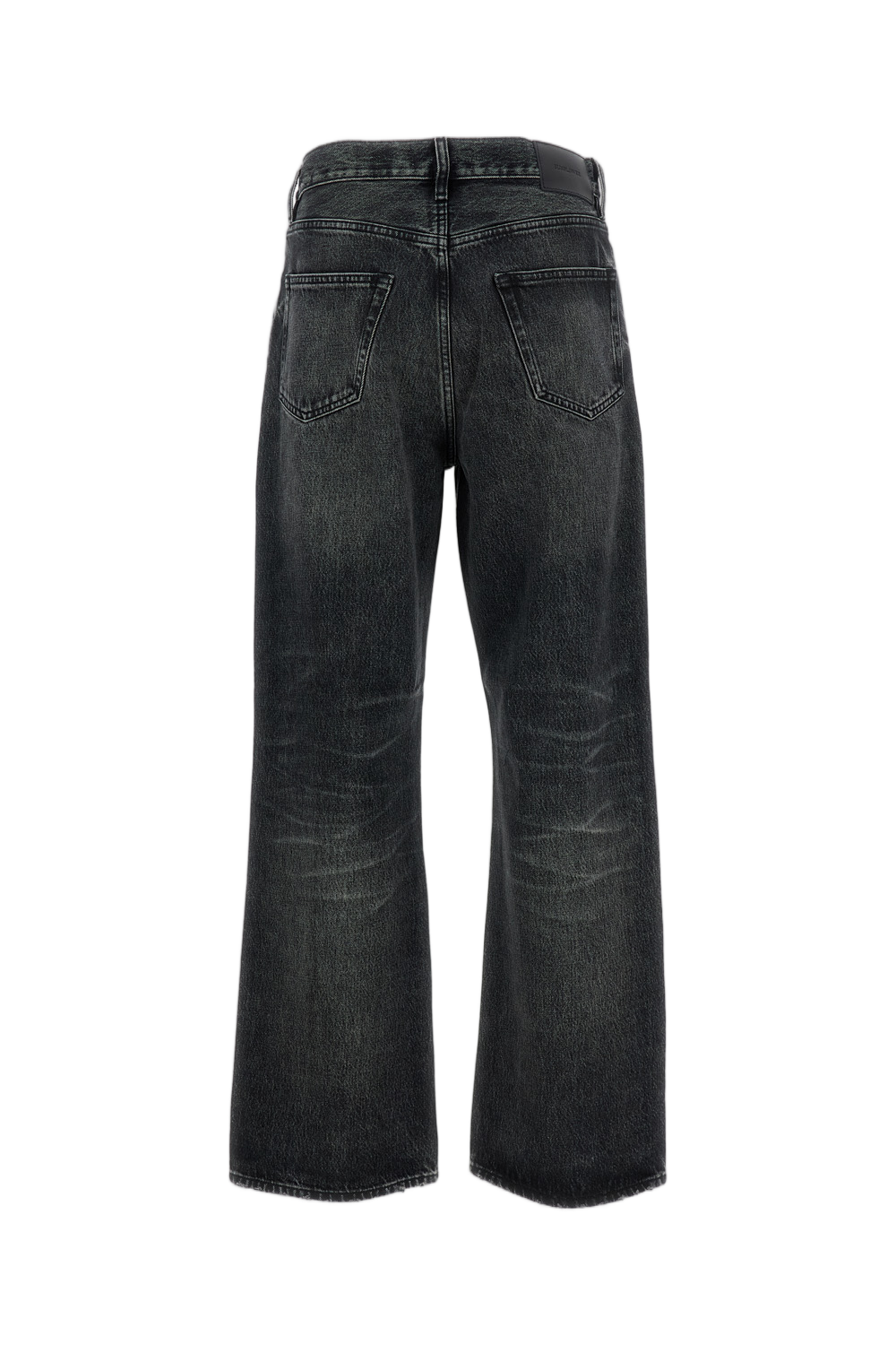 Black Relaxed Boot Raw Jeans