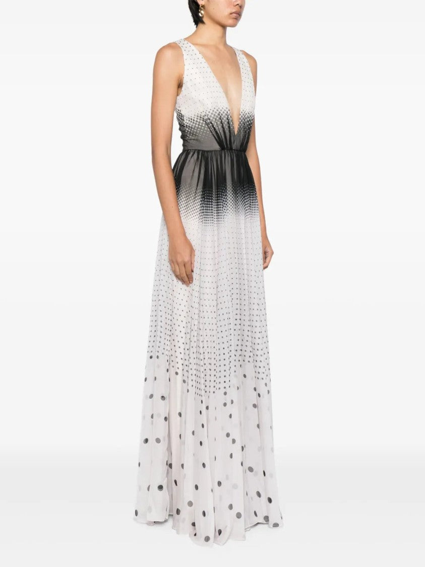 Polka Dot-Print Gradient-Effect Dress