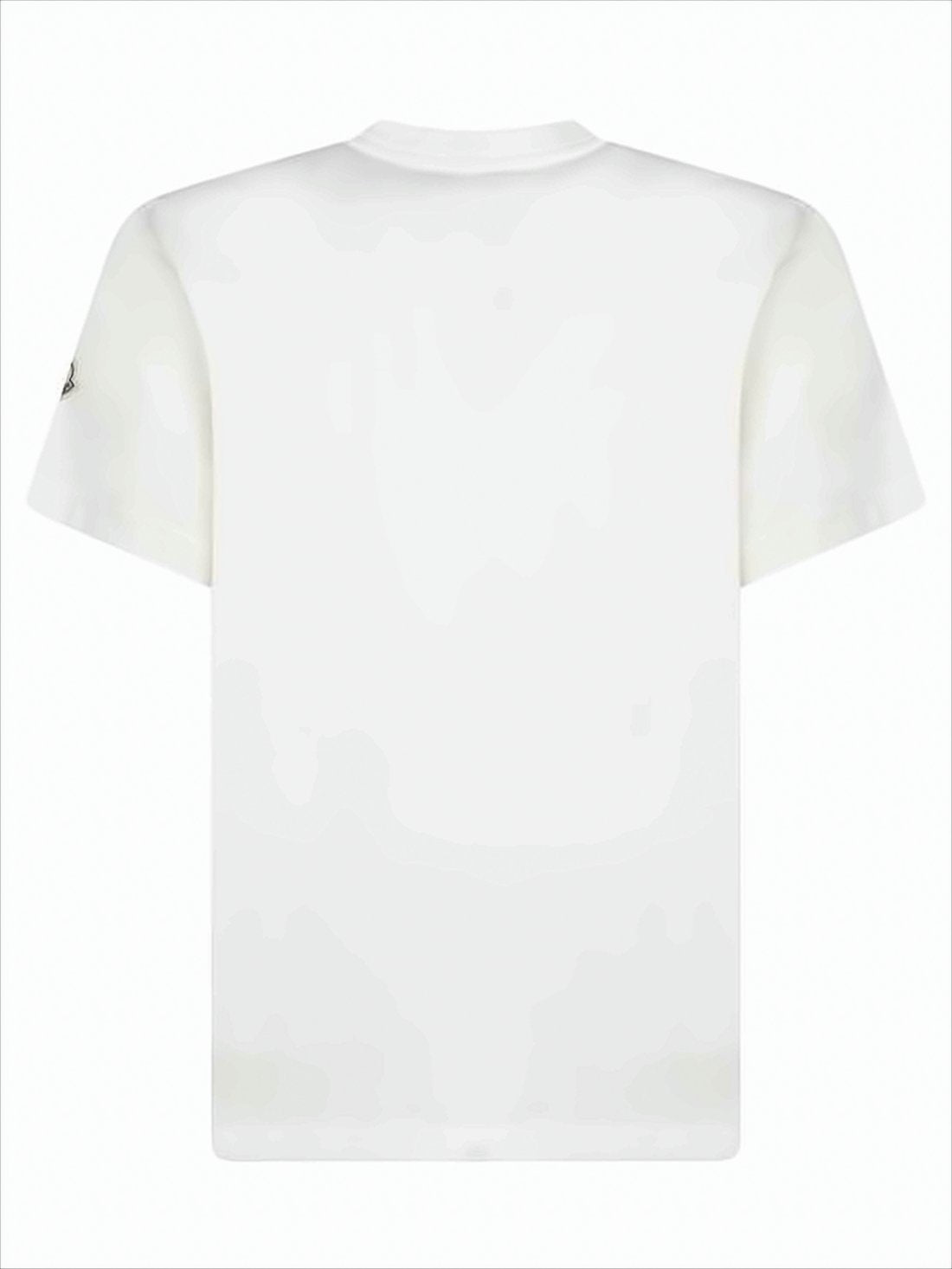 Minimalist White Cotton T-Shirt with Moncler Emblem