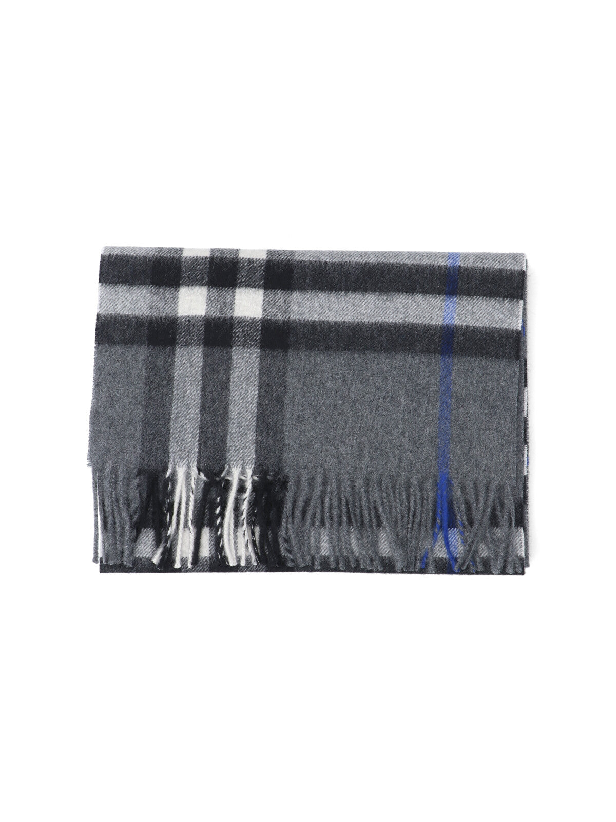 "Check" Cashmere Scarf – Grey