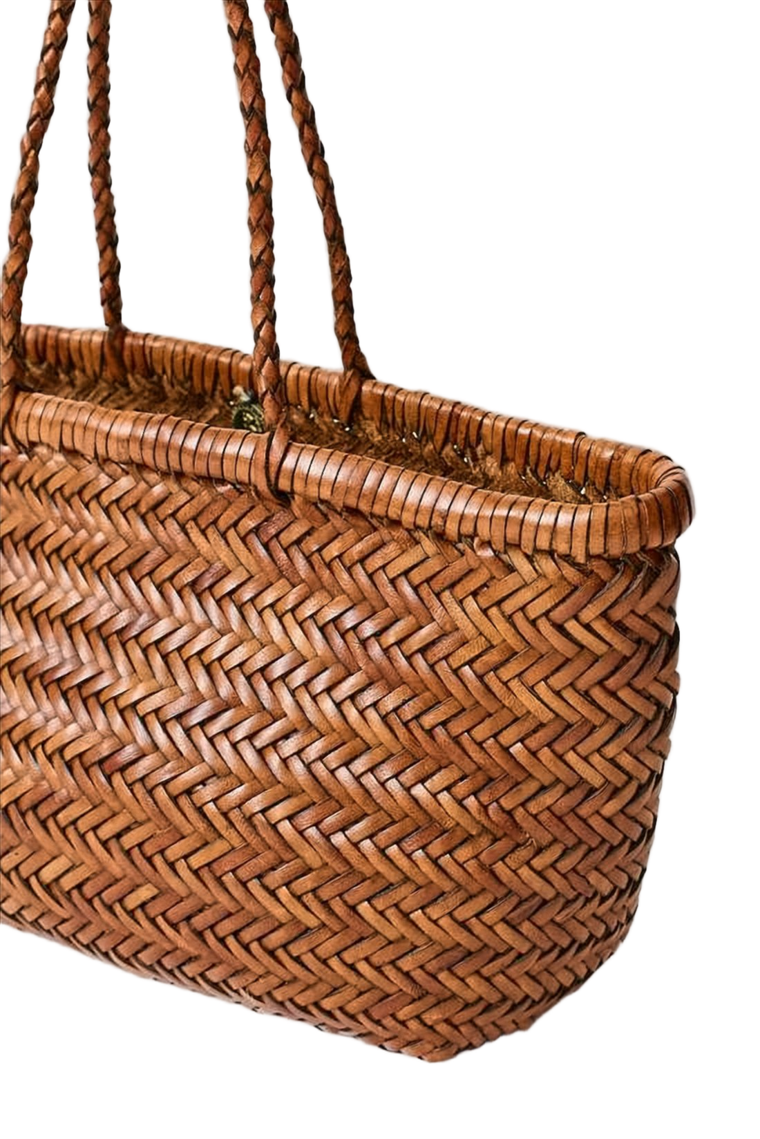 Mini Woven Buffalo Leather Tote