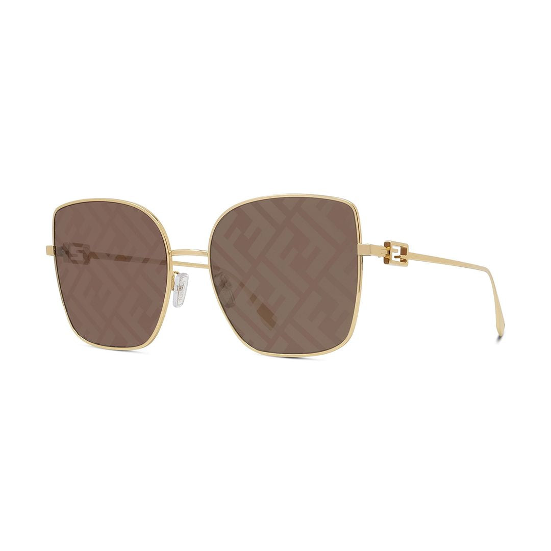 Fe40013u Square-Shaped Gold Finish Sunglasses