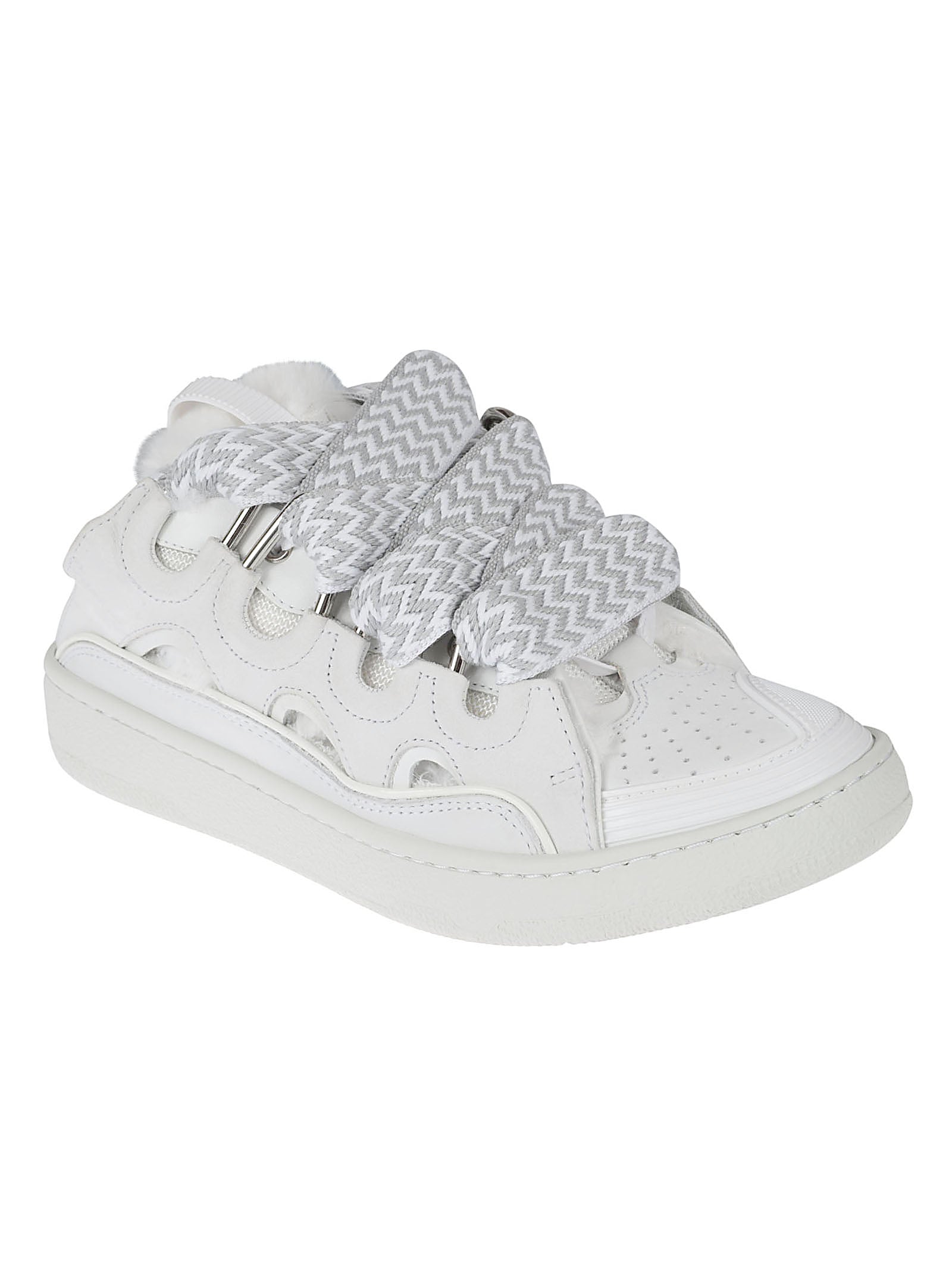 Białe sneakersy ze skóry cielęcej