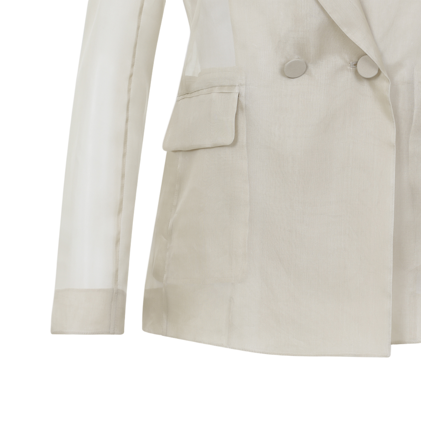 Double-Breasted Silk Blazer With Peak Lapels