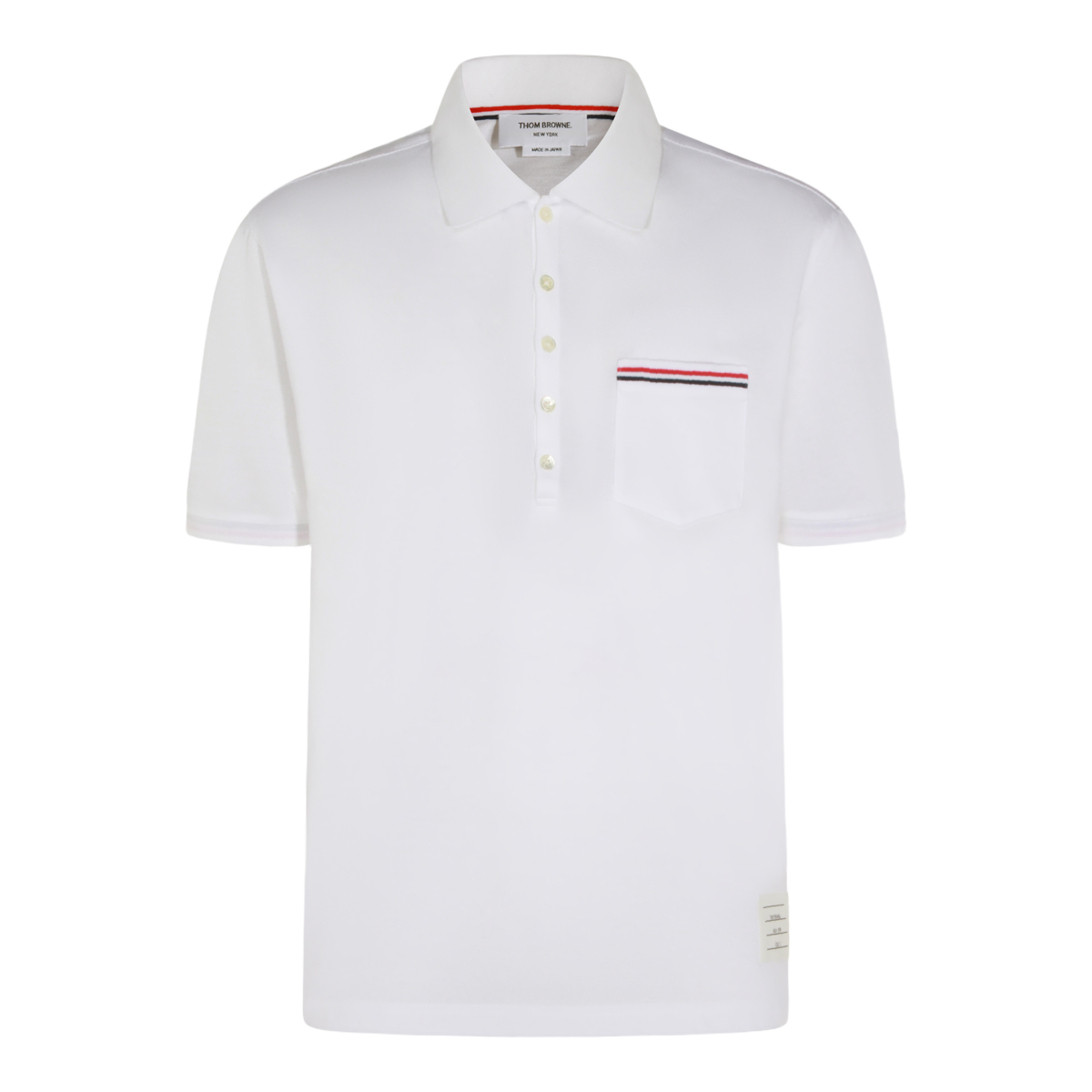 Classic White Polo Shirt with Striped Accents