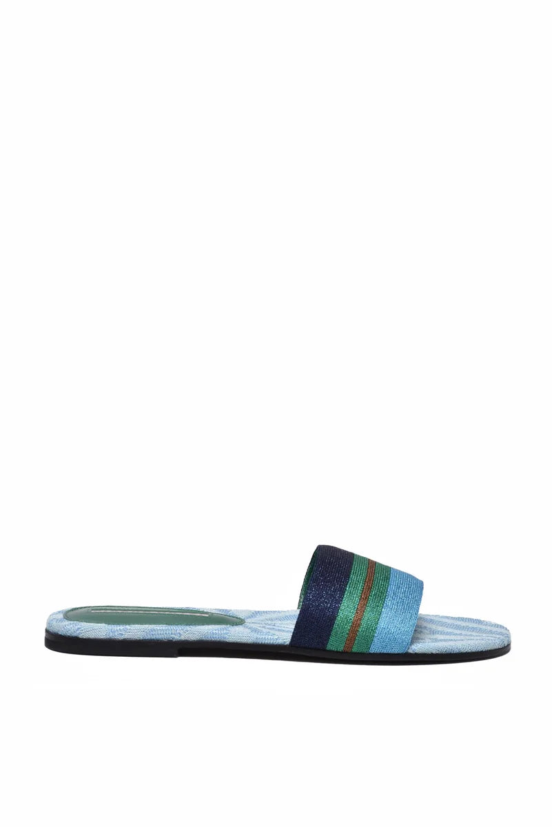 Lamé Mule - Sky Blue/Blue