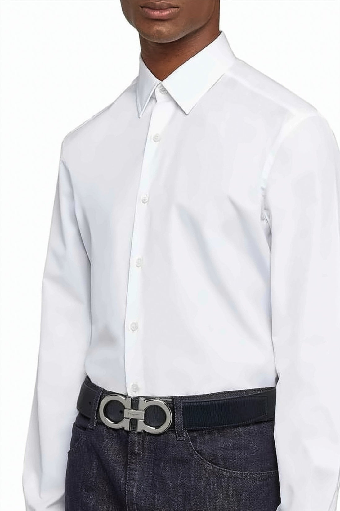 Textured Black Calf Leather Belt