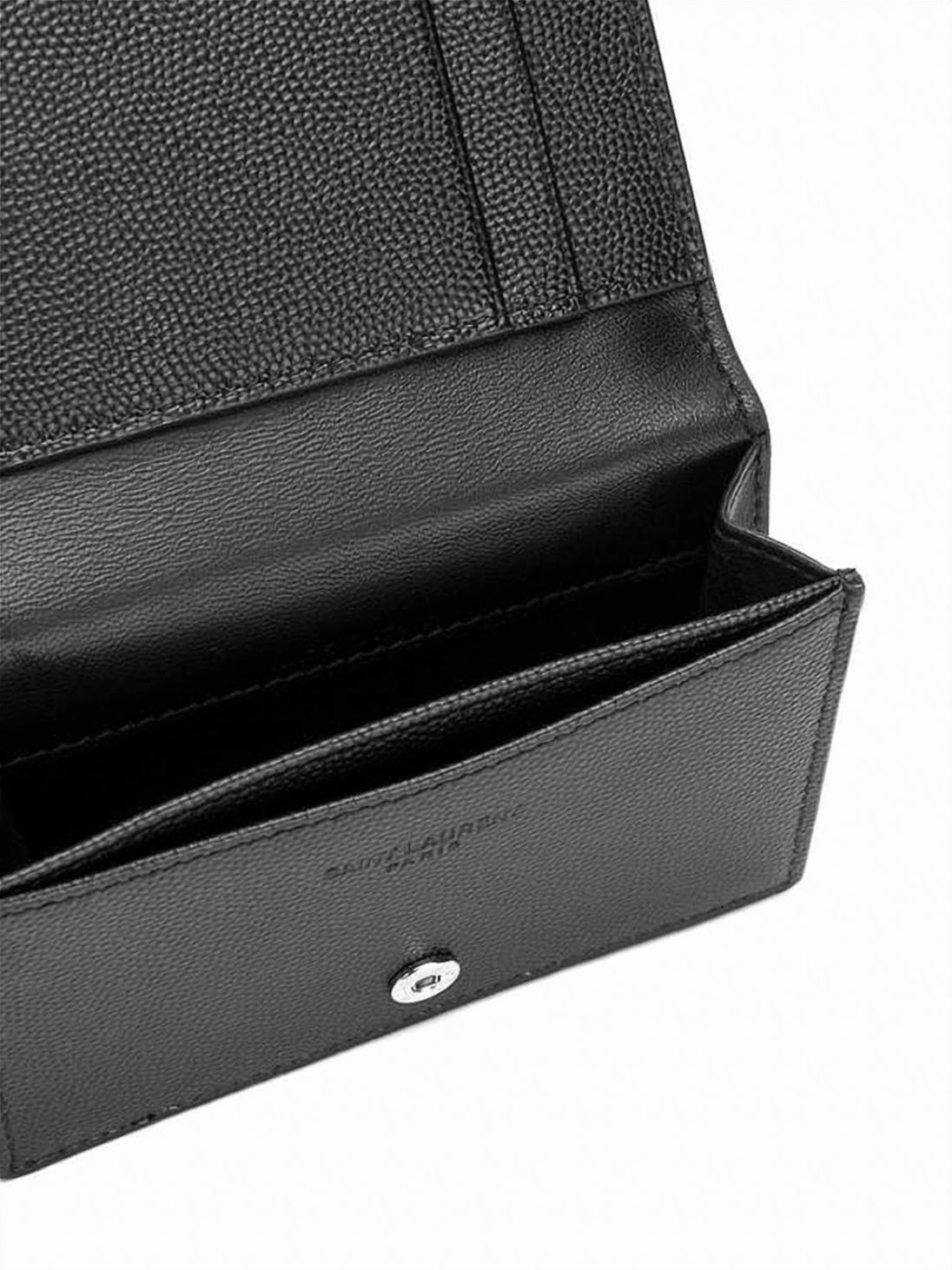 Textured Calf Leather Cardholder with Snap Closure