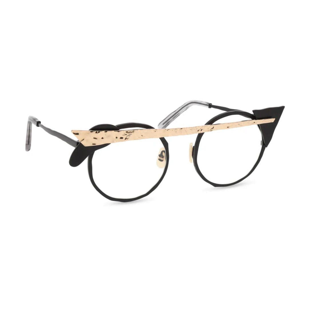 Mm-0094 Geometric Round Black Eyeglasses