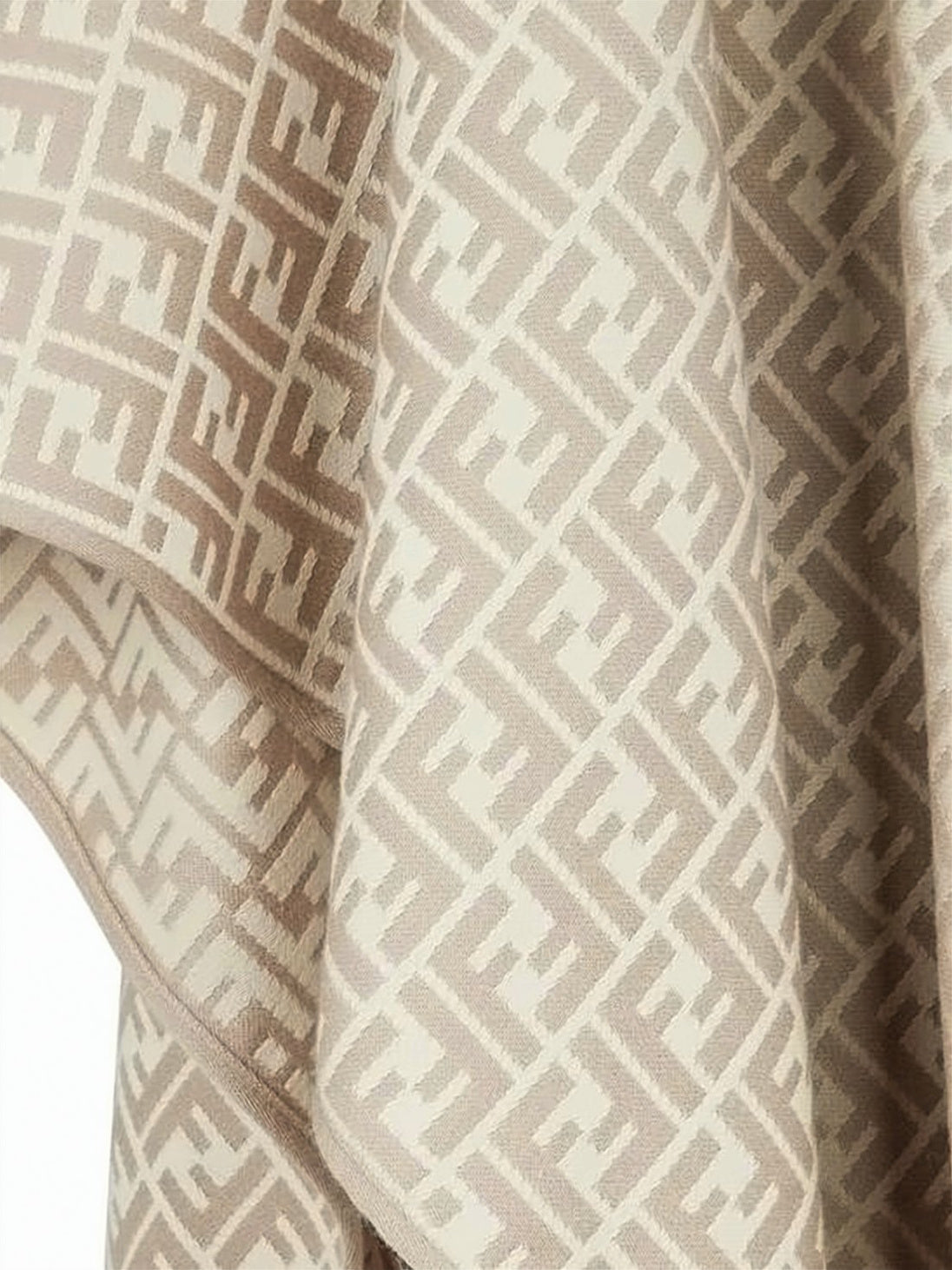Geometric Pattern Wool-Silk Blend Scarf by Fendi