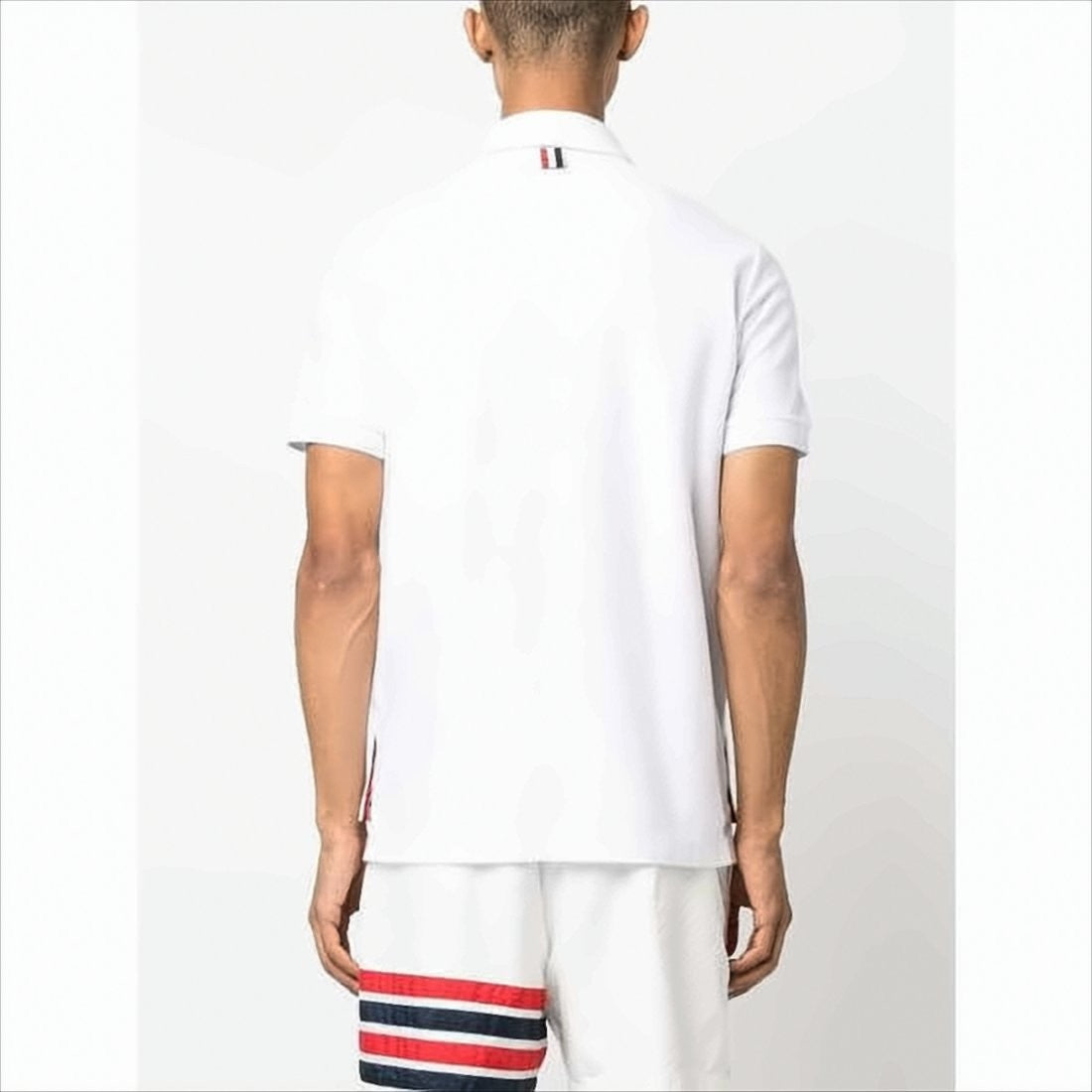 Short-Sleeve Polo Shirt with Vertical Stripe Detail