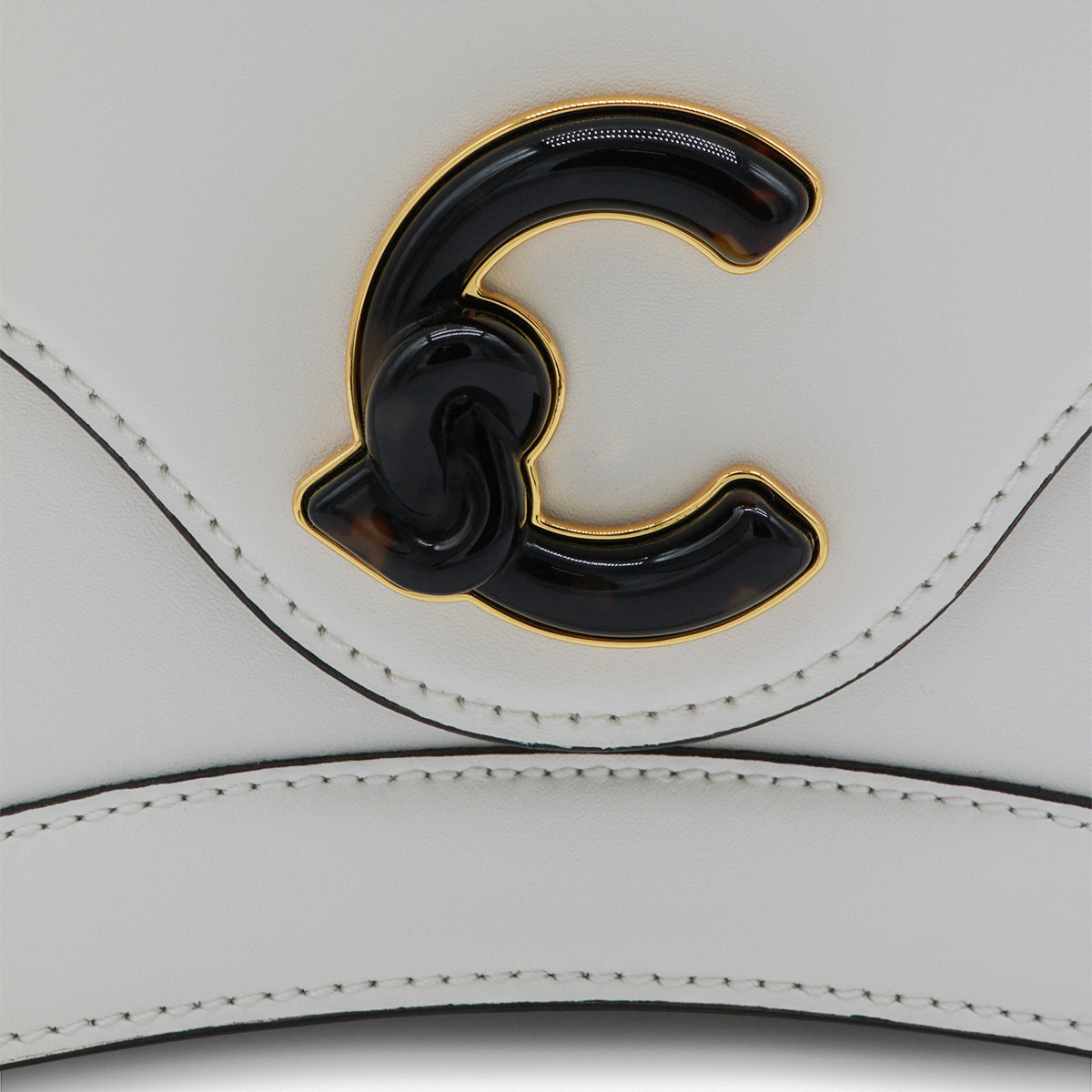 Structured Handbag with Gold Accents