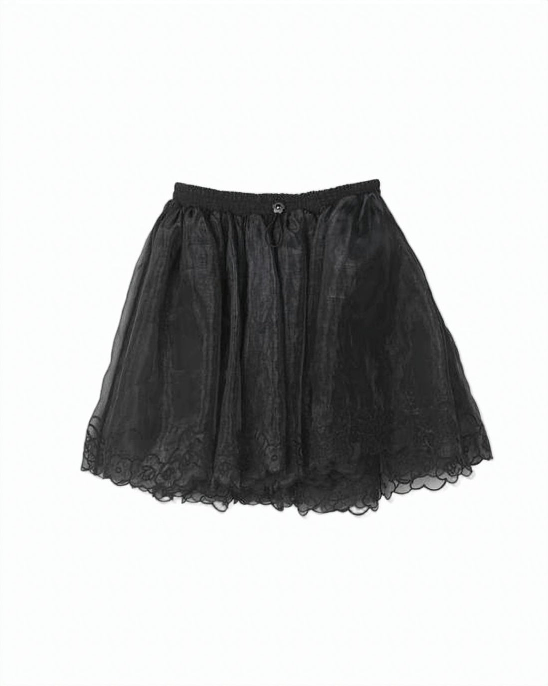 Voluminous Midi Skirt with Sheer Layers