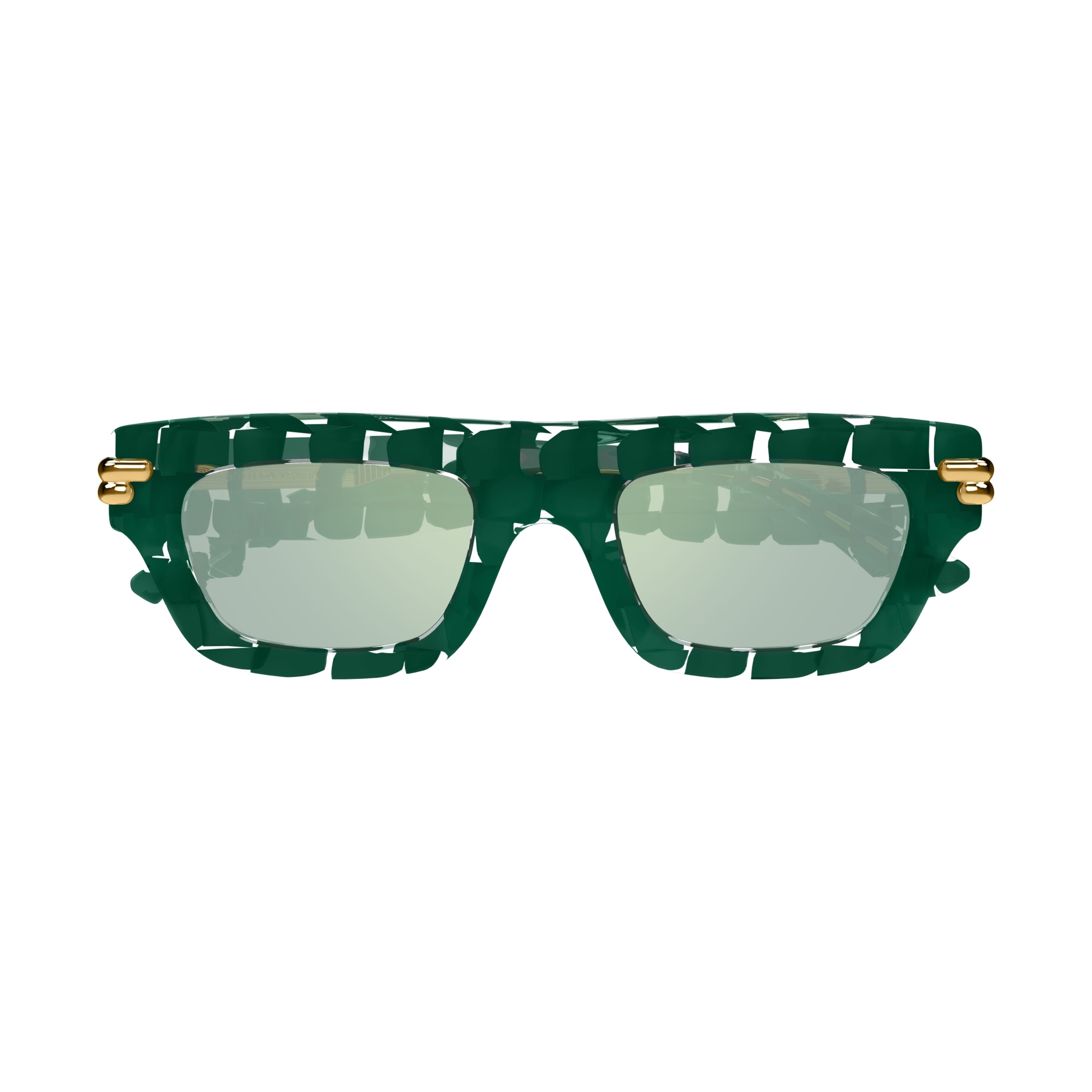 Checkered Pattern Sunglasses With Gold Accents